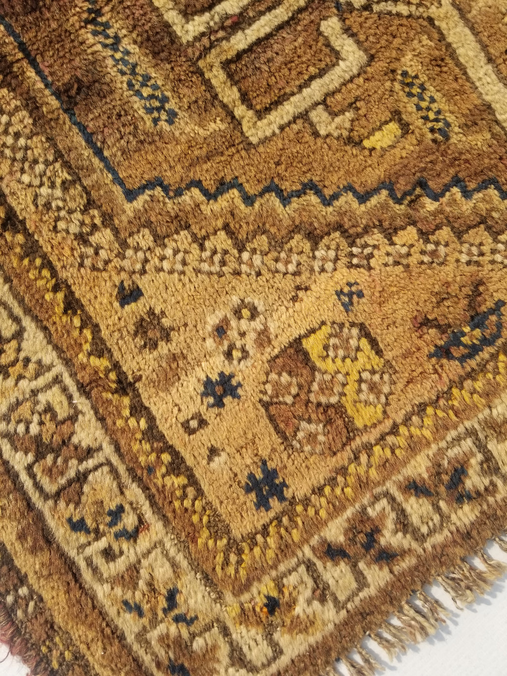 Antique Traditional Handmade Oriental Wool Multicolor Rug 77x62cm