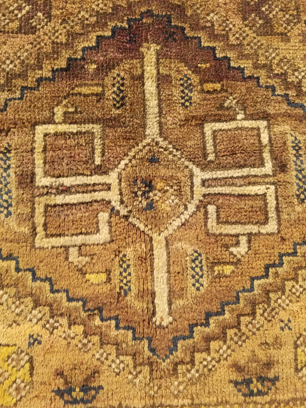 Antique Traditional Handmade Oriental Wool Multicolor Rug 77x62cm