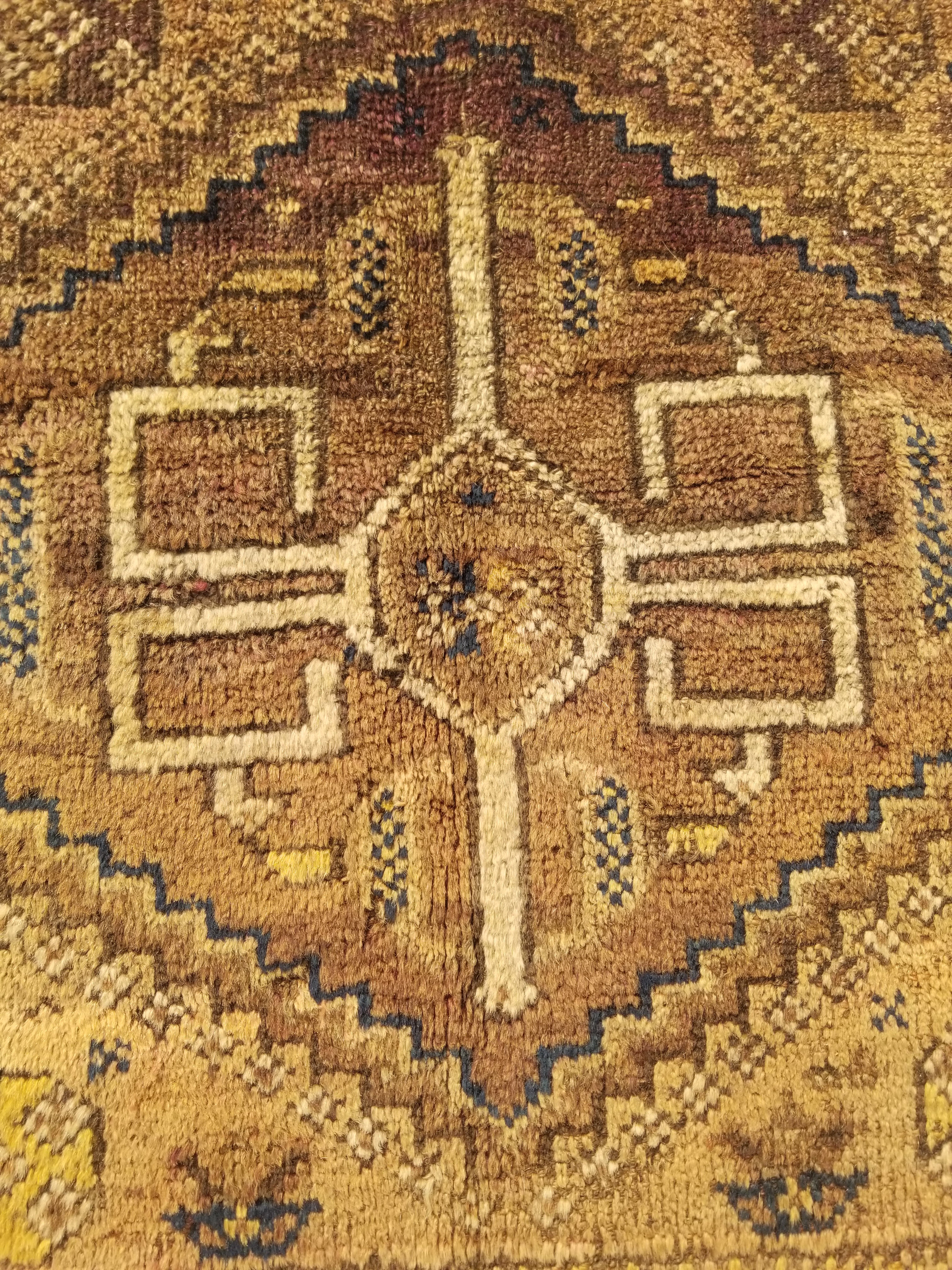 Antique Traditional Handmade Oriental Wool Multicolor Rug 77x62cm