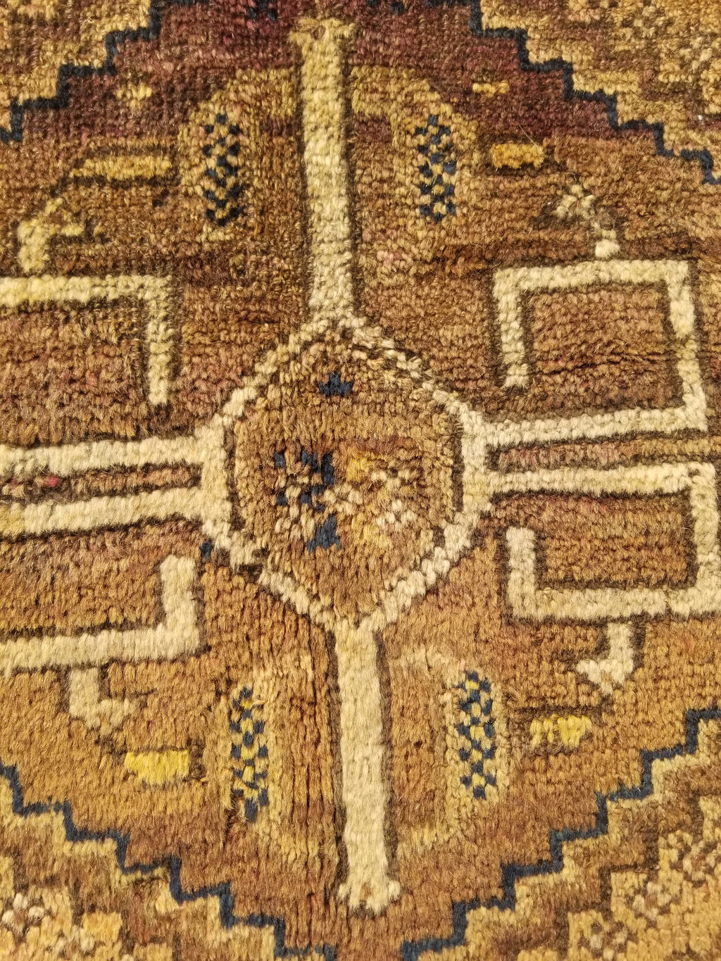 Antique Traditional Handmade Oriental Wool Multicolor Rug 77x62cm