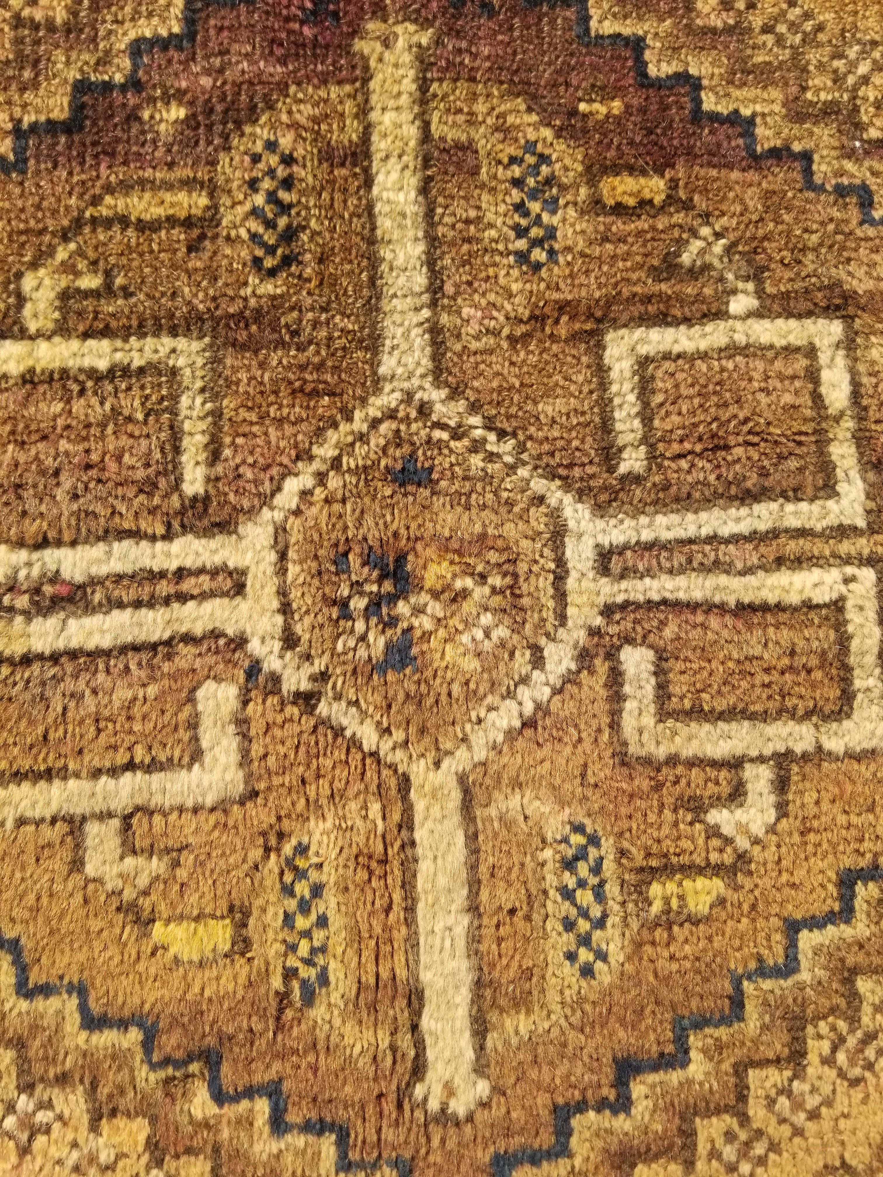 Antique Traditional Handmade Oriental Wool Multicolor Rug 77x62cm
