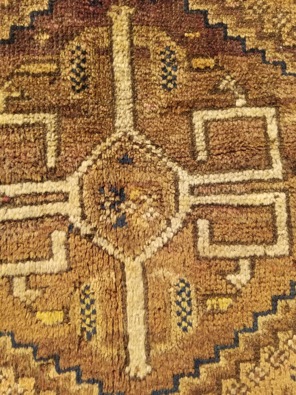 Antique Traditional Handmade Oriental Wool Multicolor Rug 77x62cm