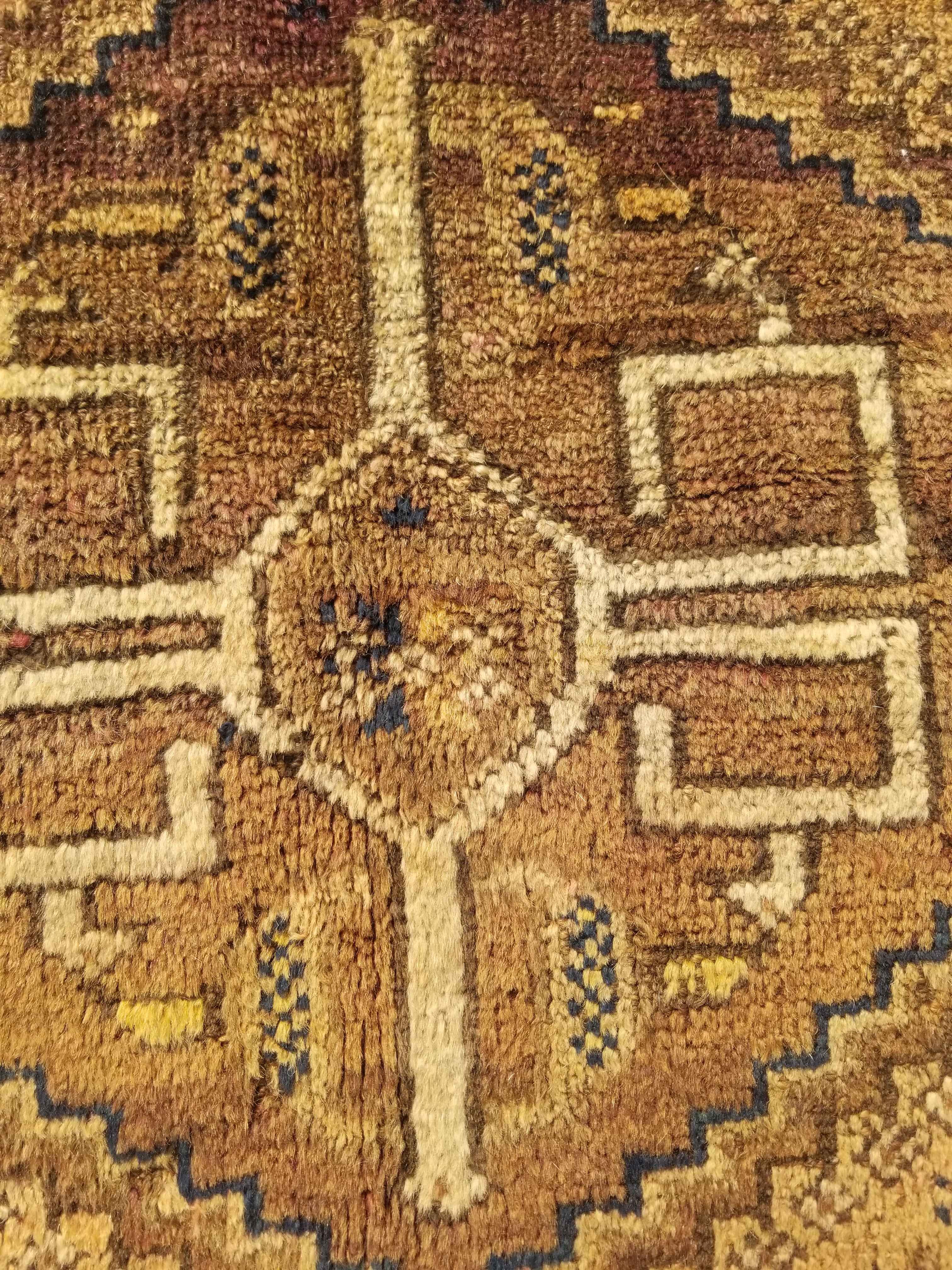 Antique Traditional Handmade Oriental Wool Multicolor Rug 77x62cm