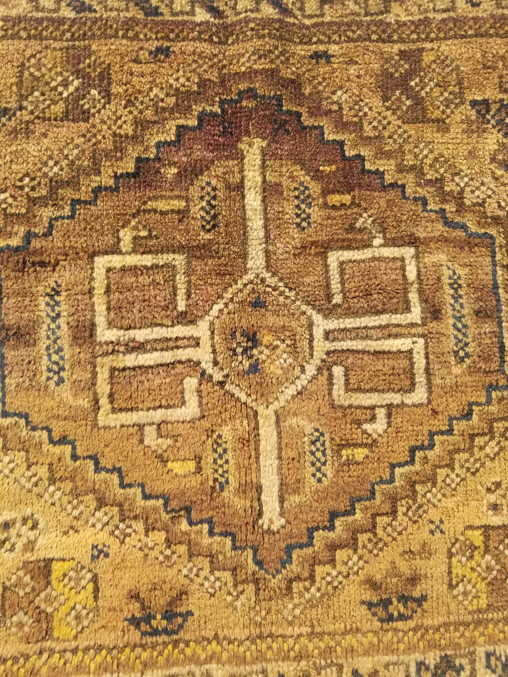 Antique Traditional Handmade Oriental Wool Multicolor Rug 77x62cm