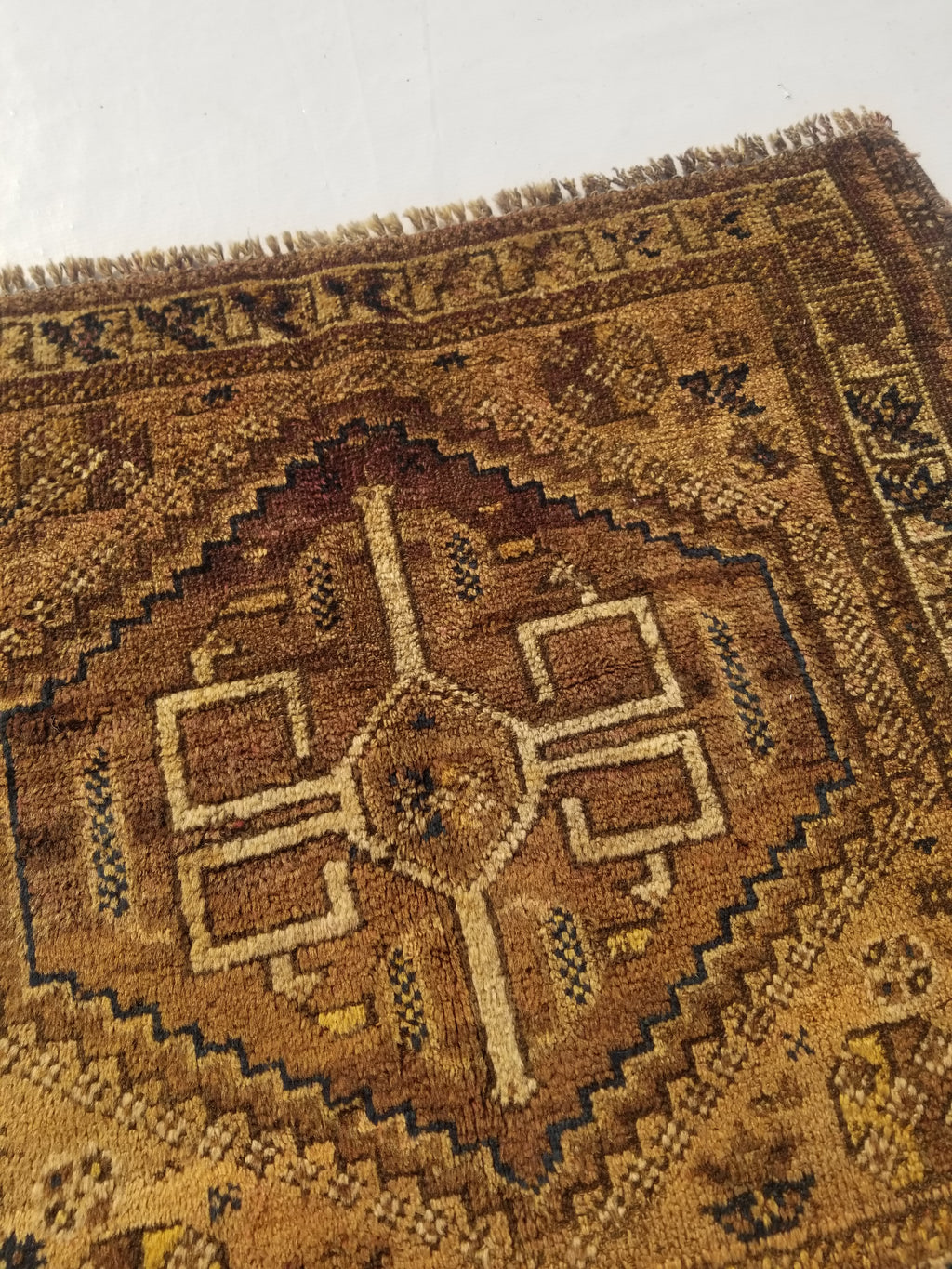 Antique Traditional Handmade Oriental Wool Multicolor Rug 77x62cm