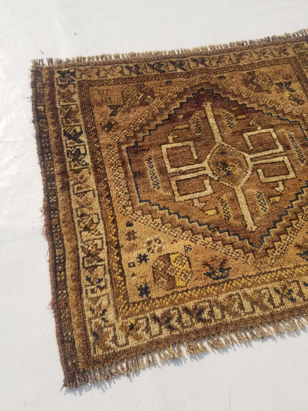 Antique Traditional Handmade Oriental Wool Multicolor Rug 77x62cm