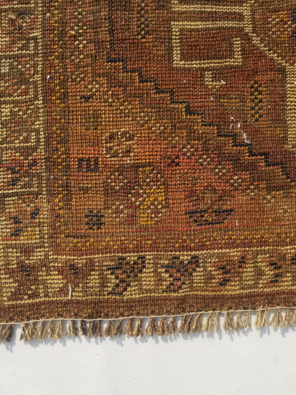 Antique Traditional Handmade Oriental Wool Multicolor Rug 77x62cm