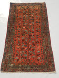 Distressed Antique Traditional Handmade Turkoman Wool Multicolor Rug 173x99cm