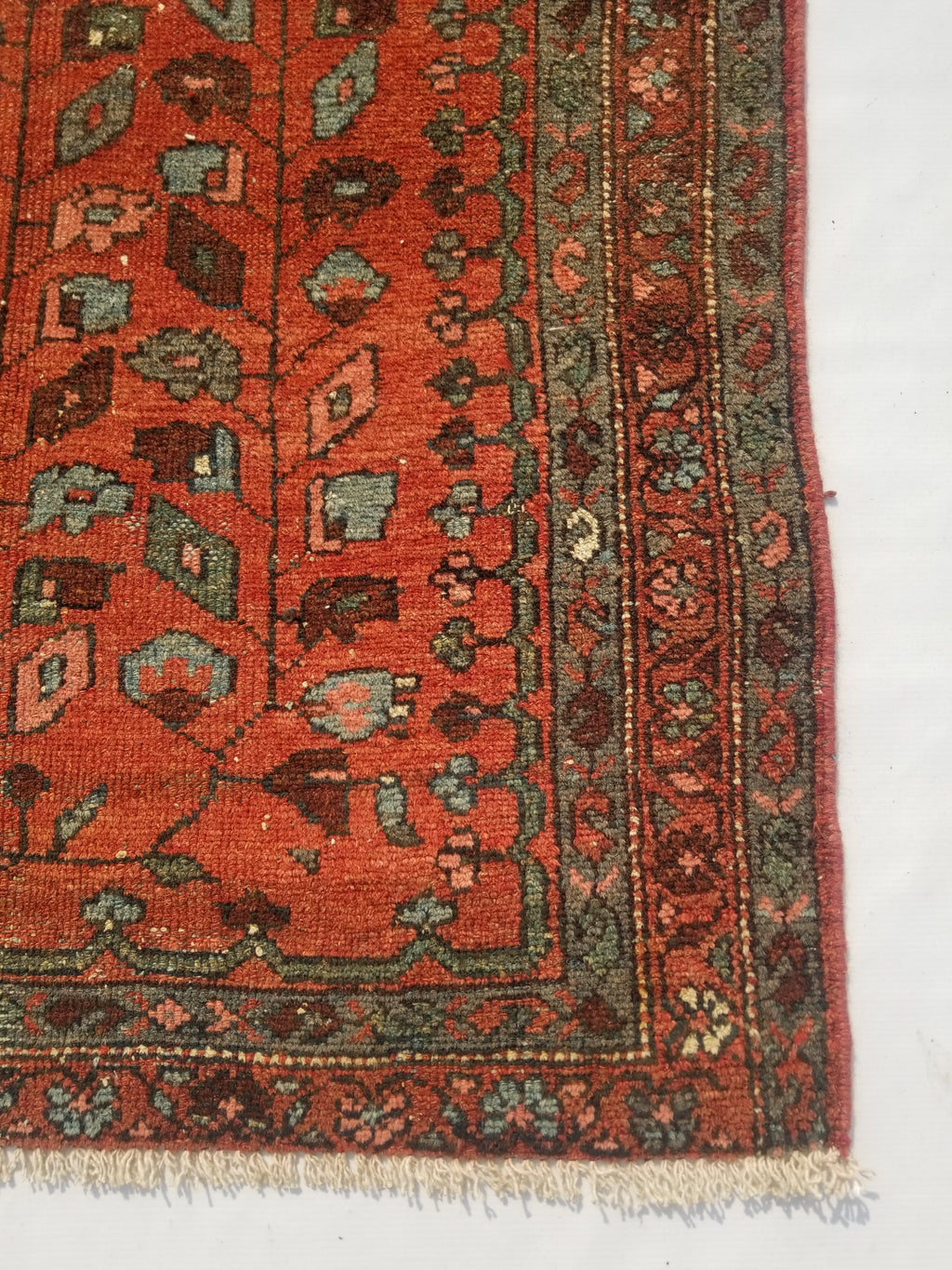 Distressed Antique Traditional Handmade Turkoman Wool Multicolor Rug 173x99cm
