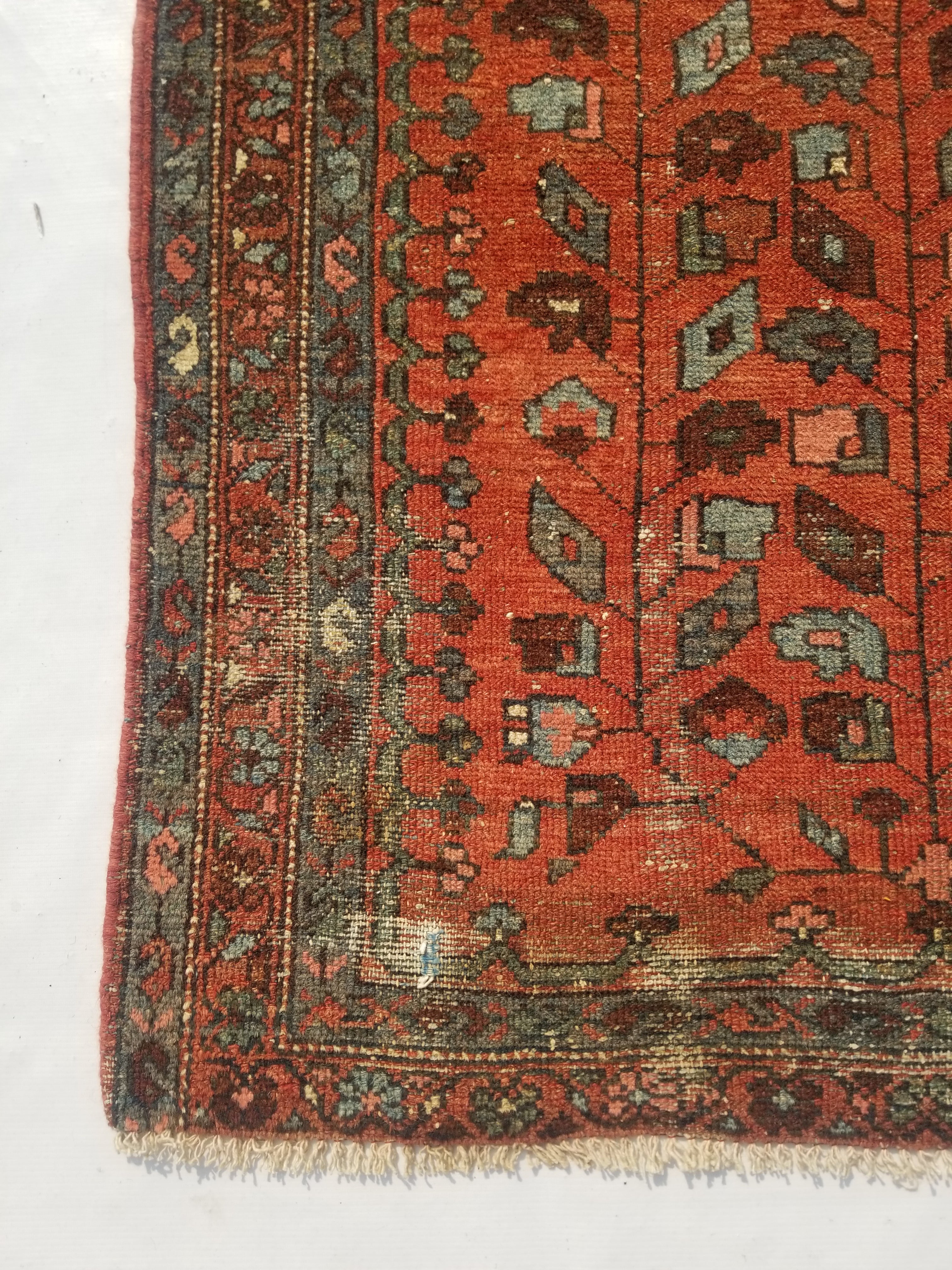 Distressed Antique Traditional Handmade Turkoman Wool Multicolor Rug 173x99cm