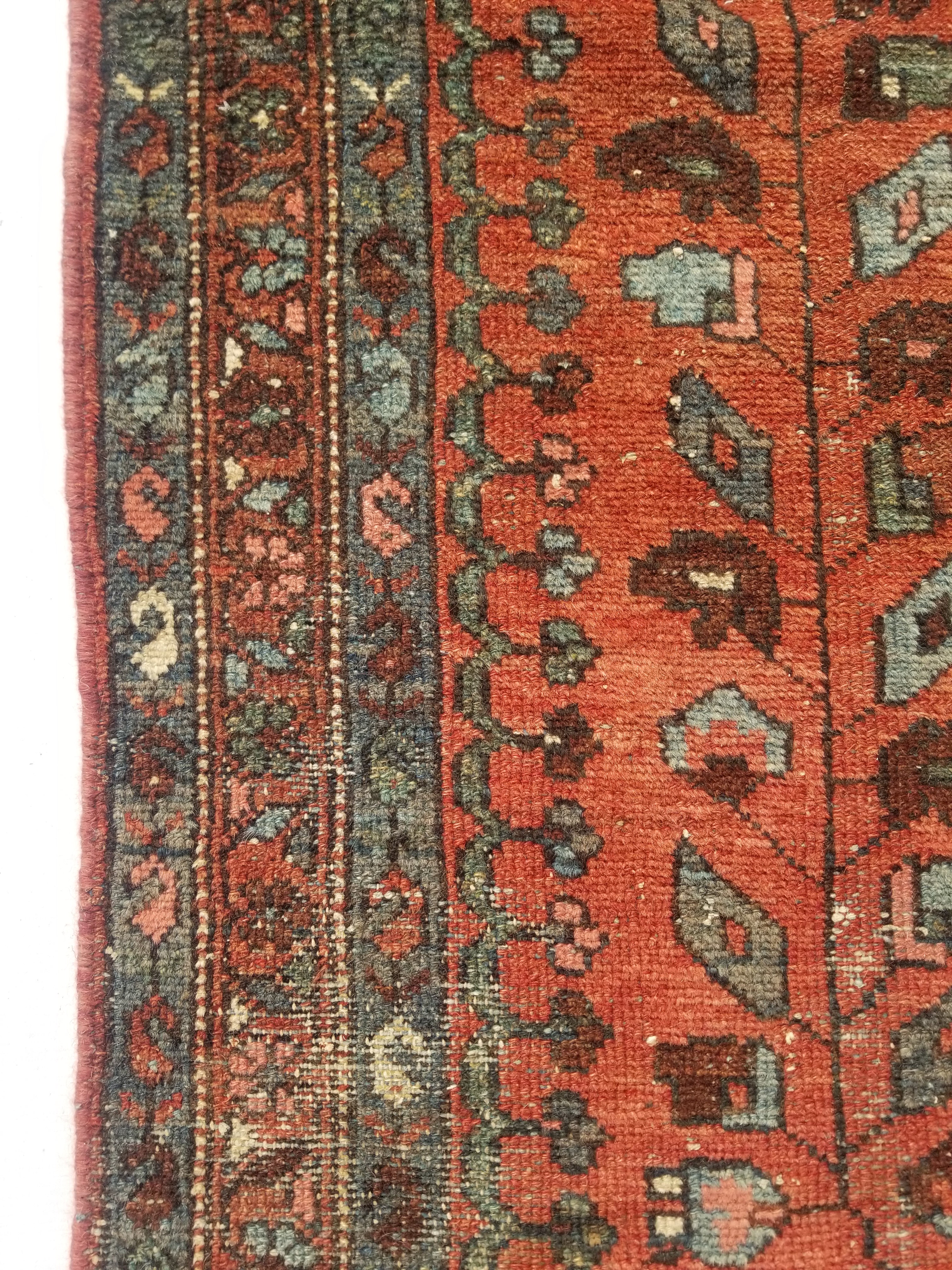 Distressed Antique Traditional Handmade Turkoman Wool Multicolor Rug 173x99cm