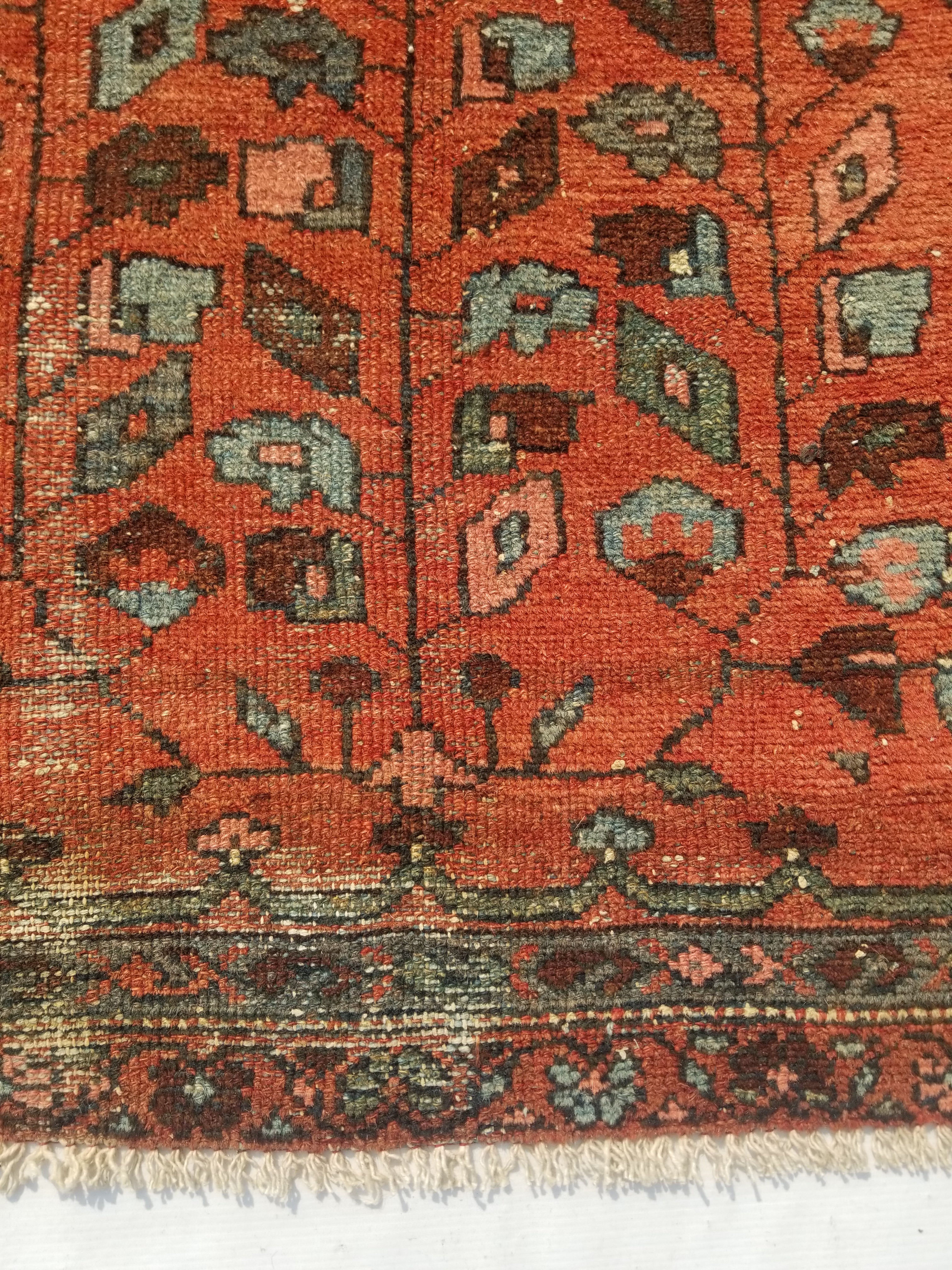 Distressed Antique Traditional Handmade Turkoman Wool Multicolor Rug 173x99cm