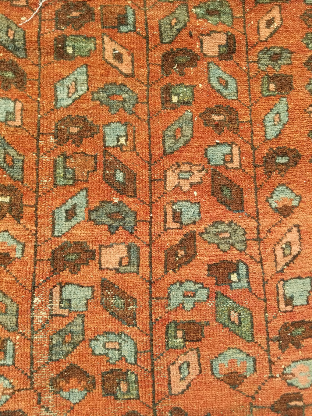 Distressed Antique Traditional Handmade Turkoman Wool Multicolor Rug 173x99cm