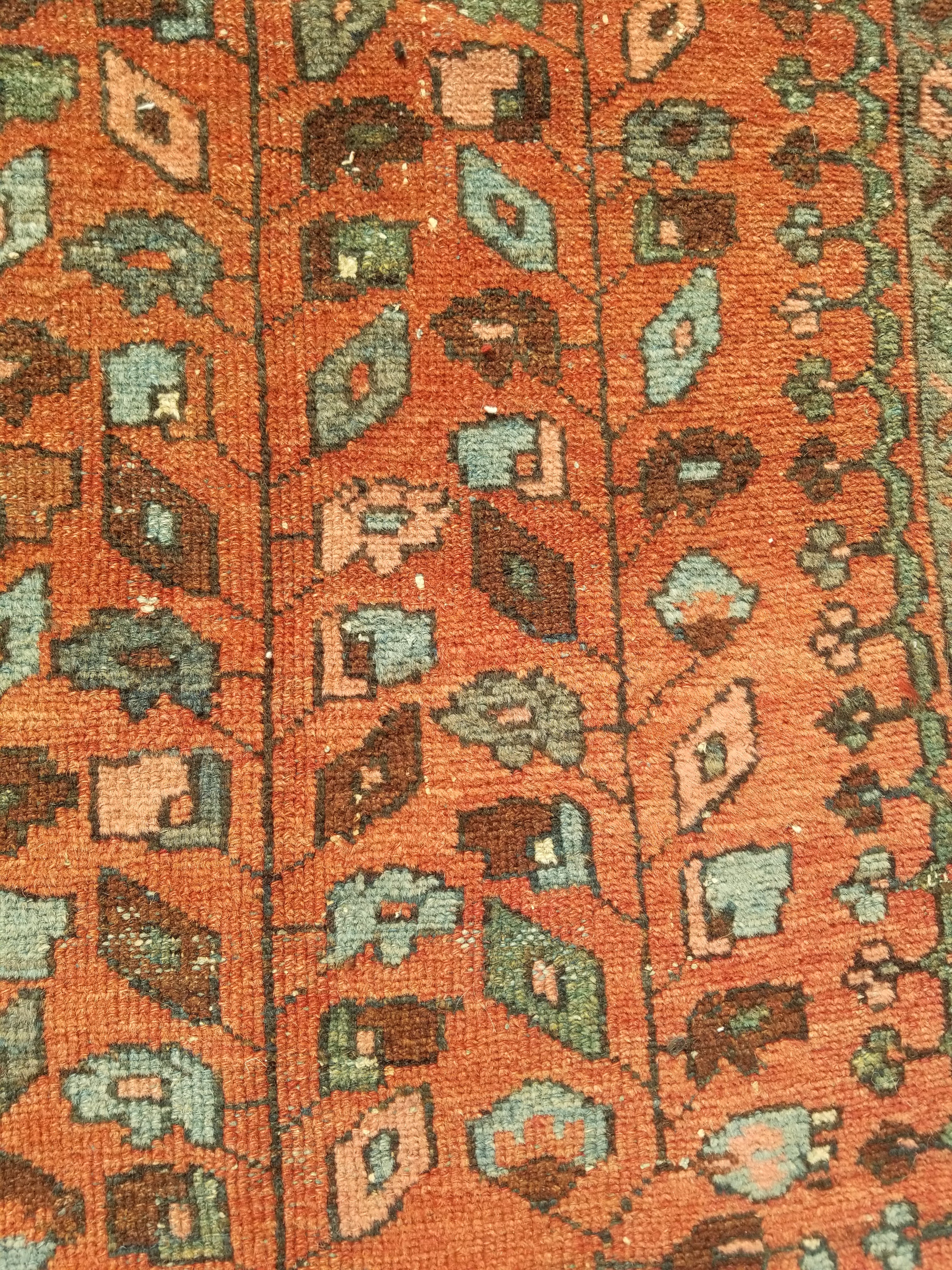 Distressed Antique Traditional Handmade Turkoman Wool Multicolor Rug 173x99cm
