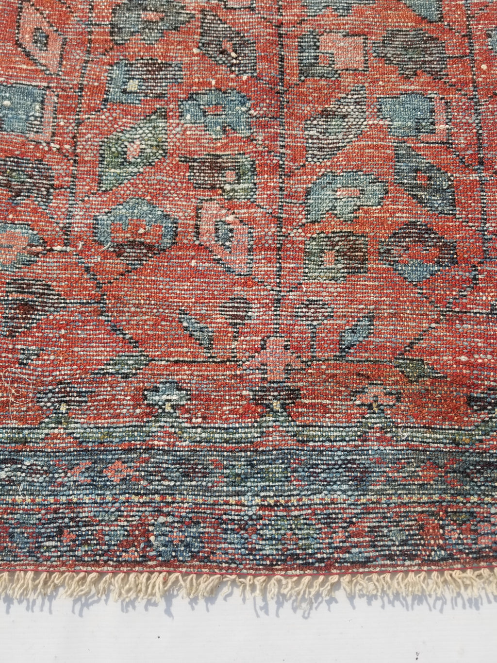 Distressed Antique Traditional Handmade Turkoman Wool Multicolor Rug 173x99cm