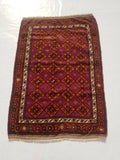 Distressed Antique Traditional Handmade Afghan Wool Multicolor Rug 146x100cm