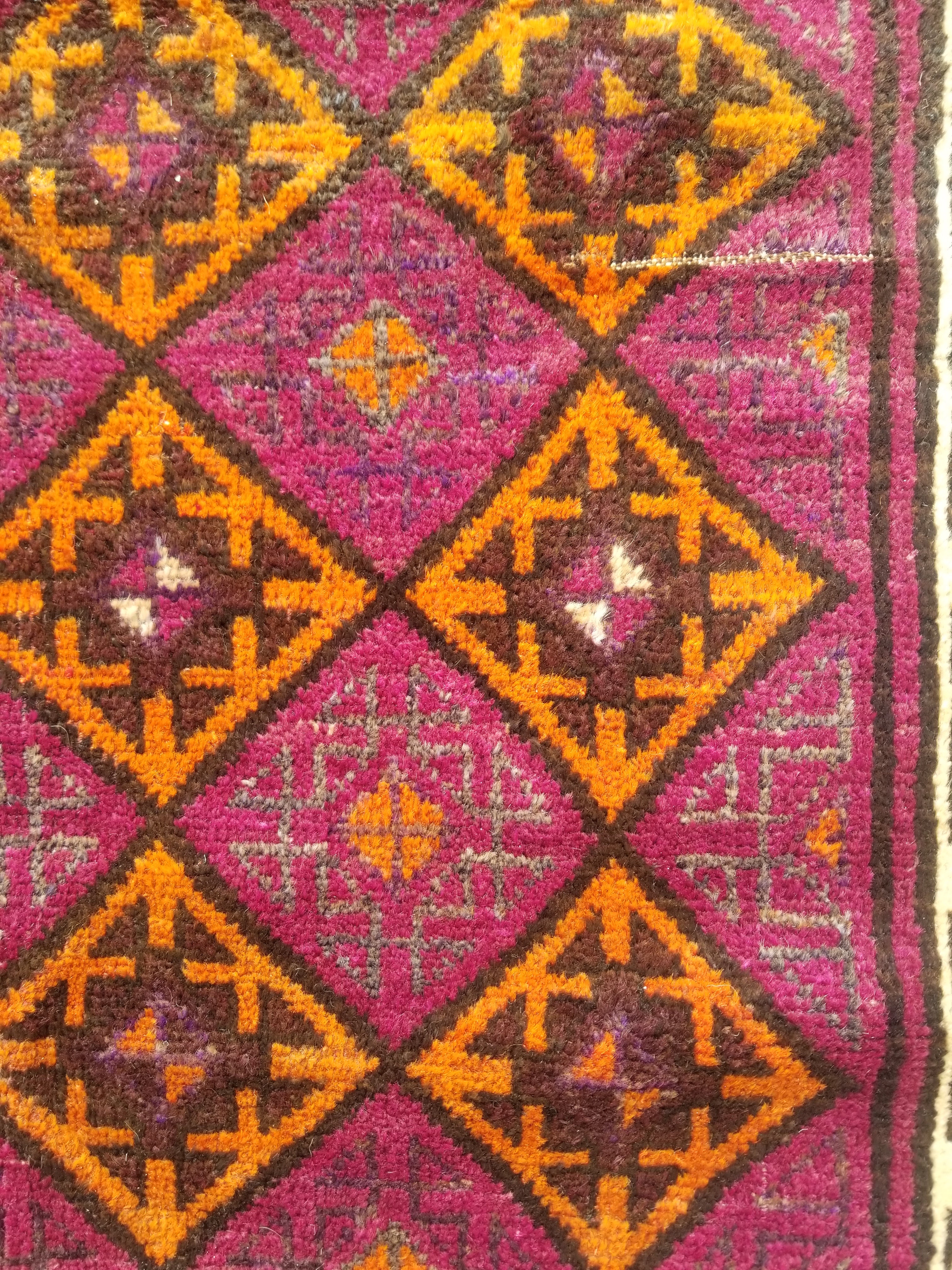 Distressed Antique Traditional Handmade Afghan Wool Multicolor Rug 146x100cm