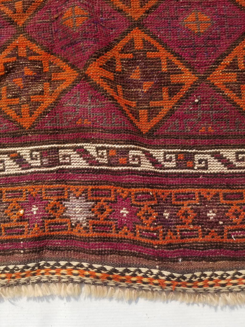Distressed Antique Traditional Handmade Afghan Wool Multicolor Rug 146x100cm