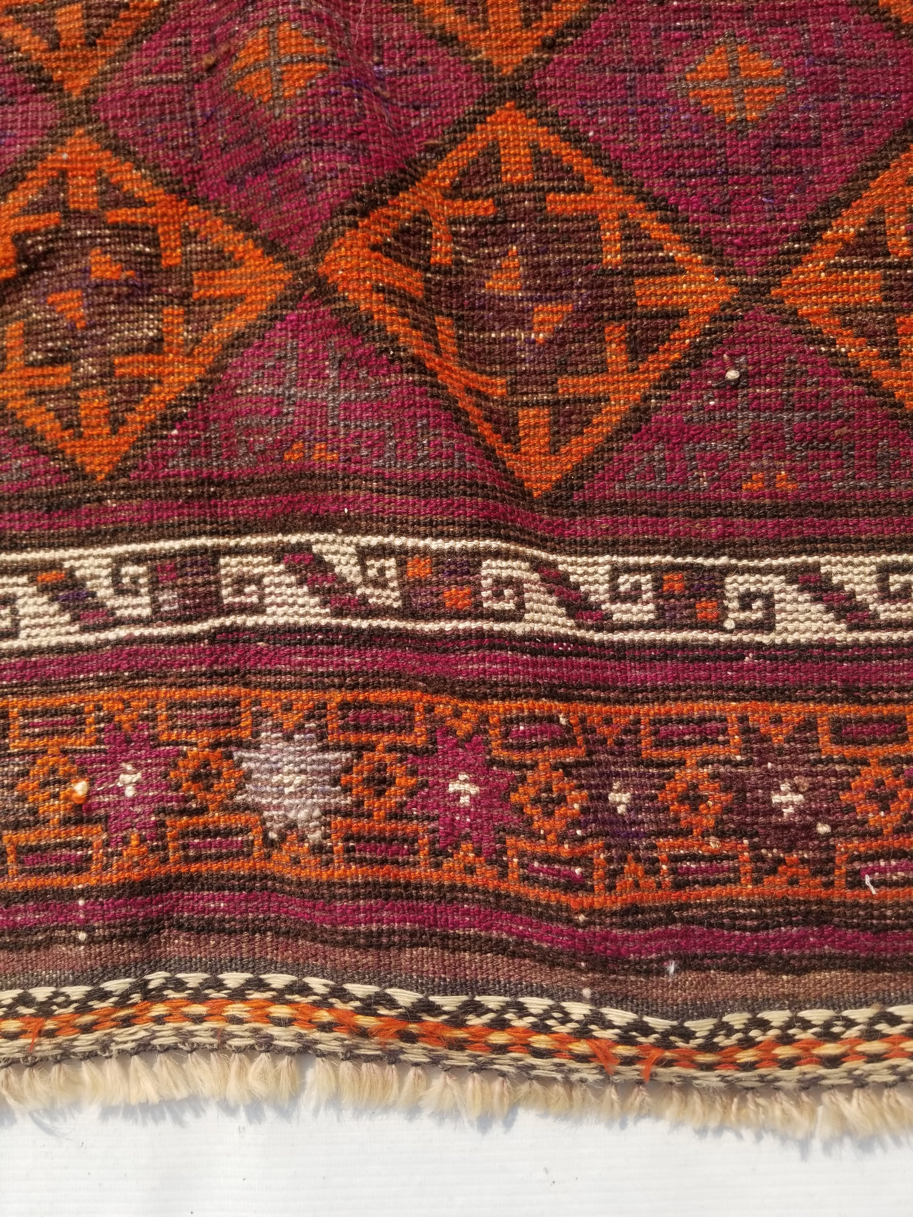Distressed Antique Traditional Handmade Afghan Wool Multicolor Rug 146x100cm