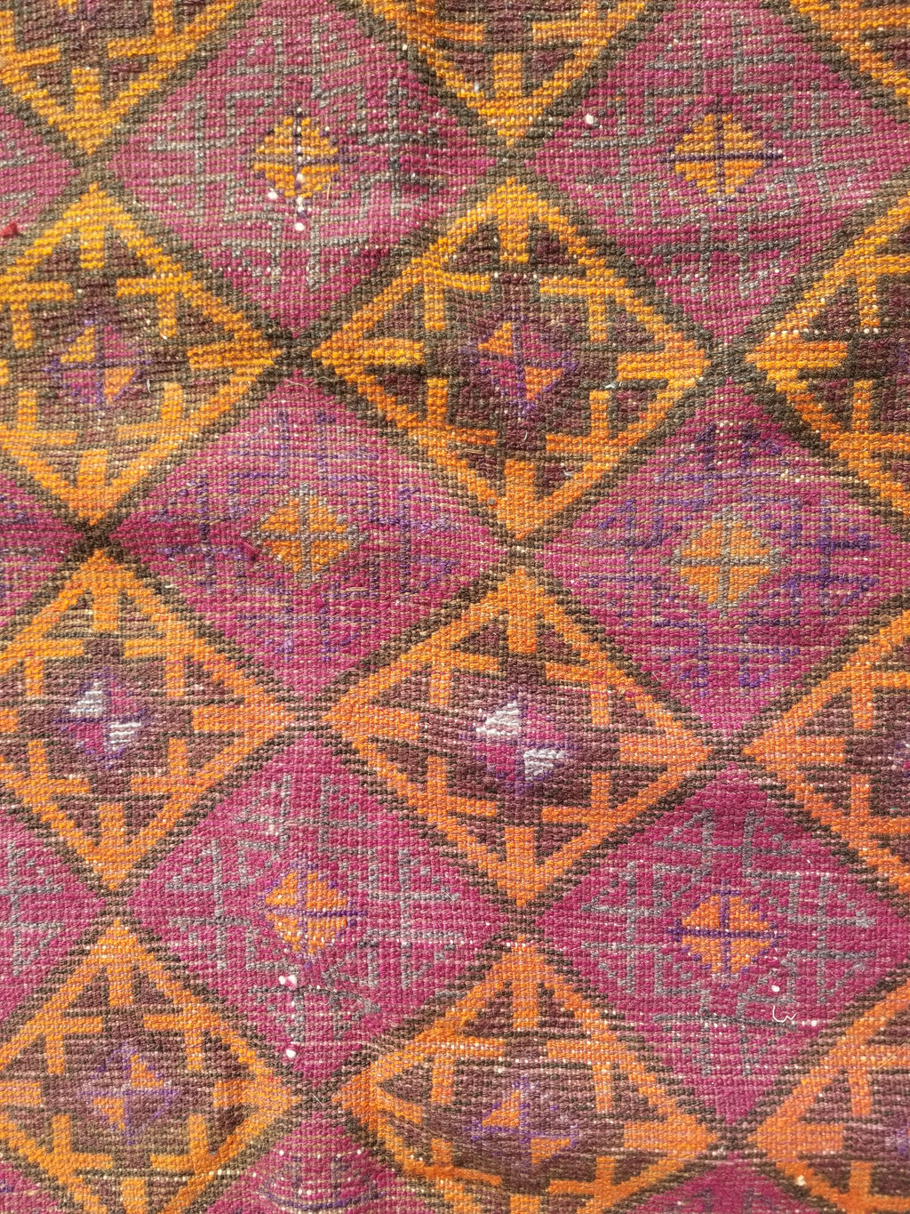 Distressed Antique Traditional Handmade Afghan Wool Multicolor Rug 146x100cm