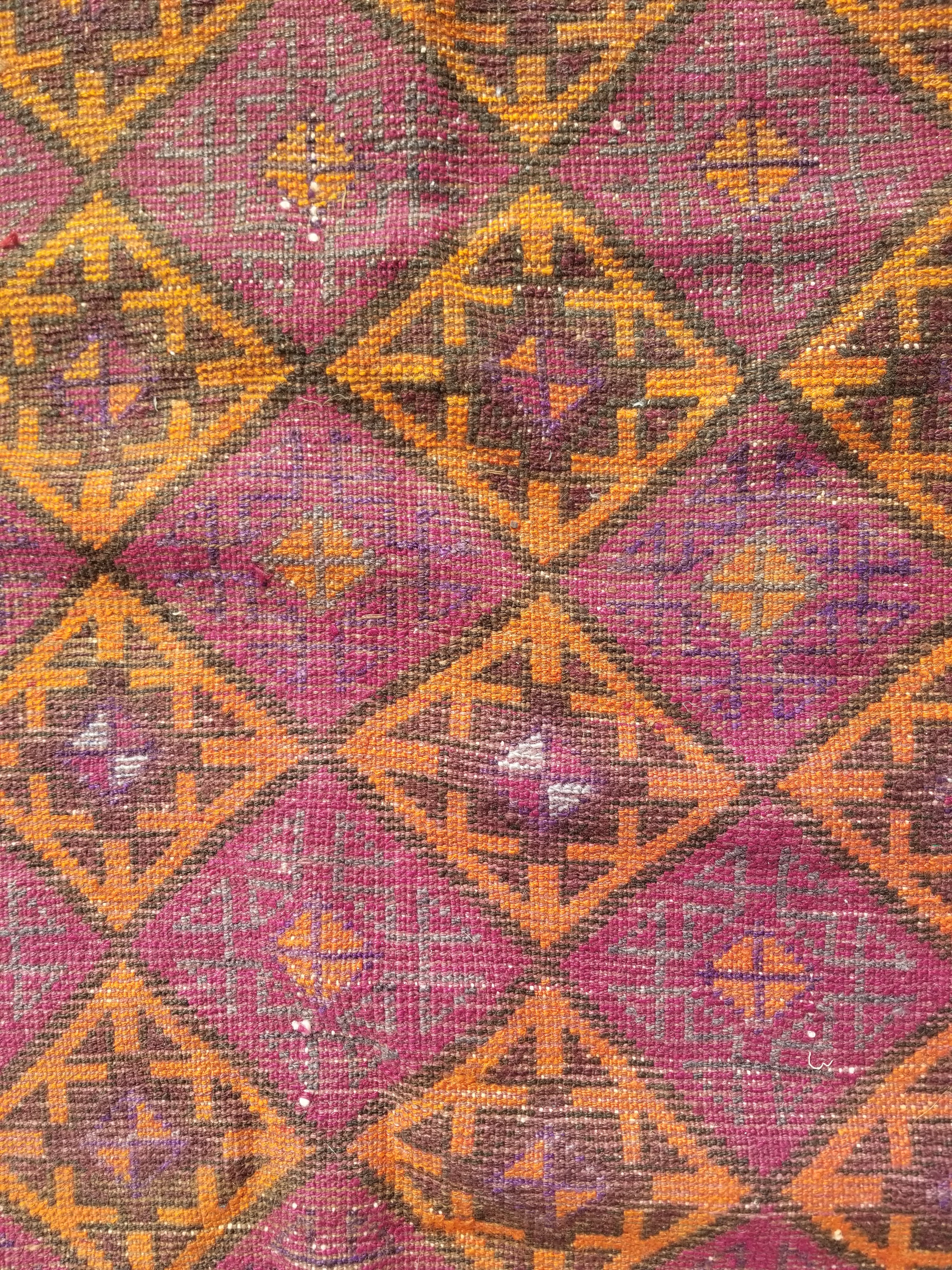 Distressed Antique Traditional Handmade Afghan Wool Multicolor Rug 146x100cm