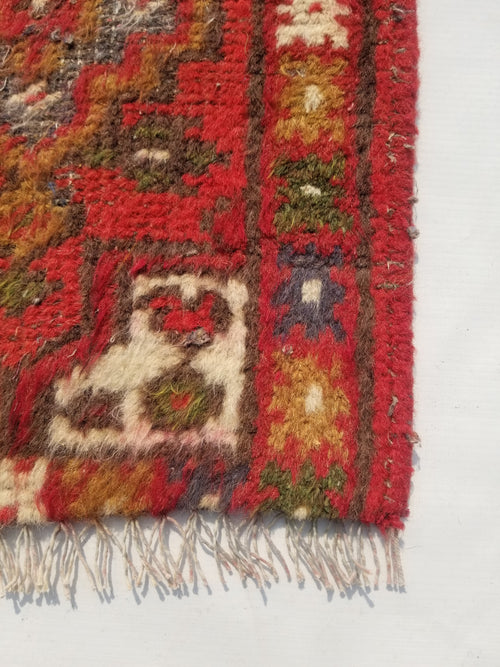Antique Traditional Handmade Oriental Wool Multicolor Rug 51x38cm