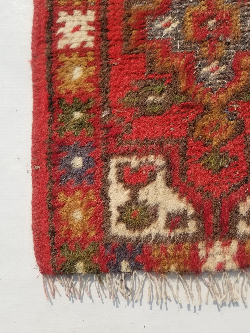 Antique Traditional Handmade Oriental Wool Multicolor Rug 51x38cm