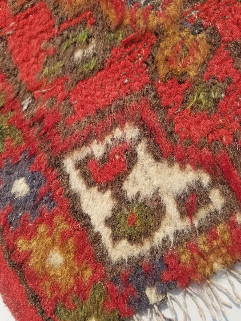 Antique Traditional Handmade Oriental Wool Multicolor Rug 51x38cm