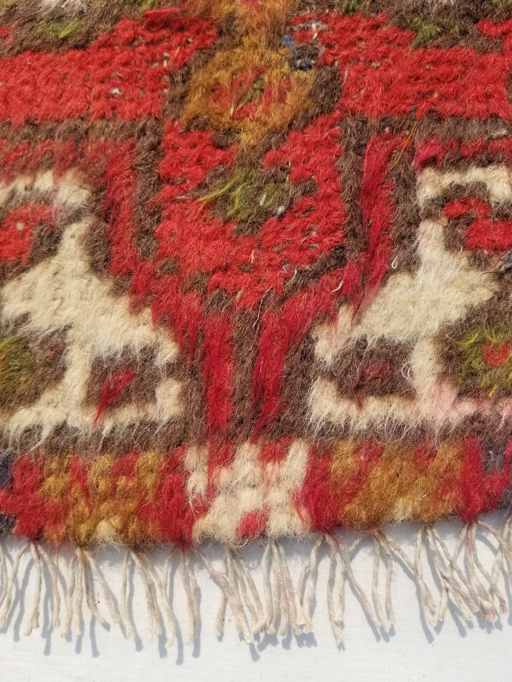 Antique Traditional Handmade Oriental Wool Multicolor Rug 51x38cm