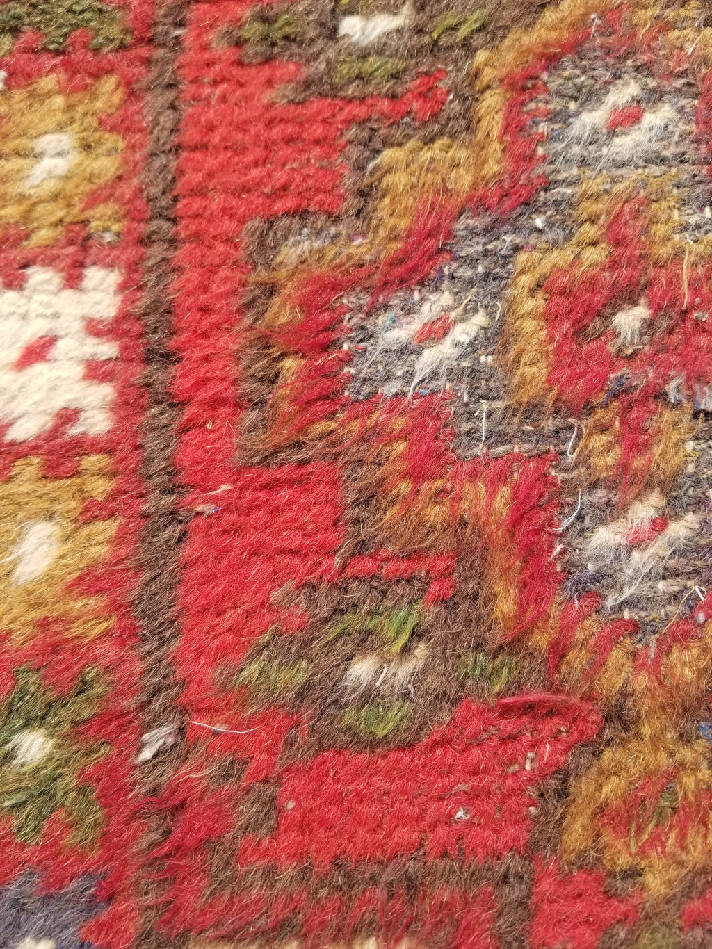 Antique Traditional Handmade Oriental Wool Multicolor Rug 51x38cm