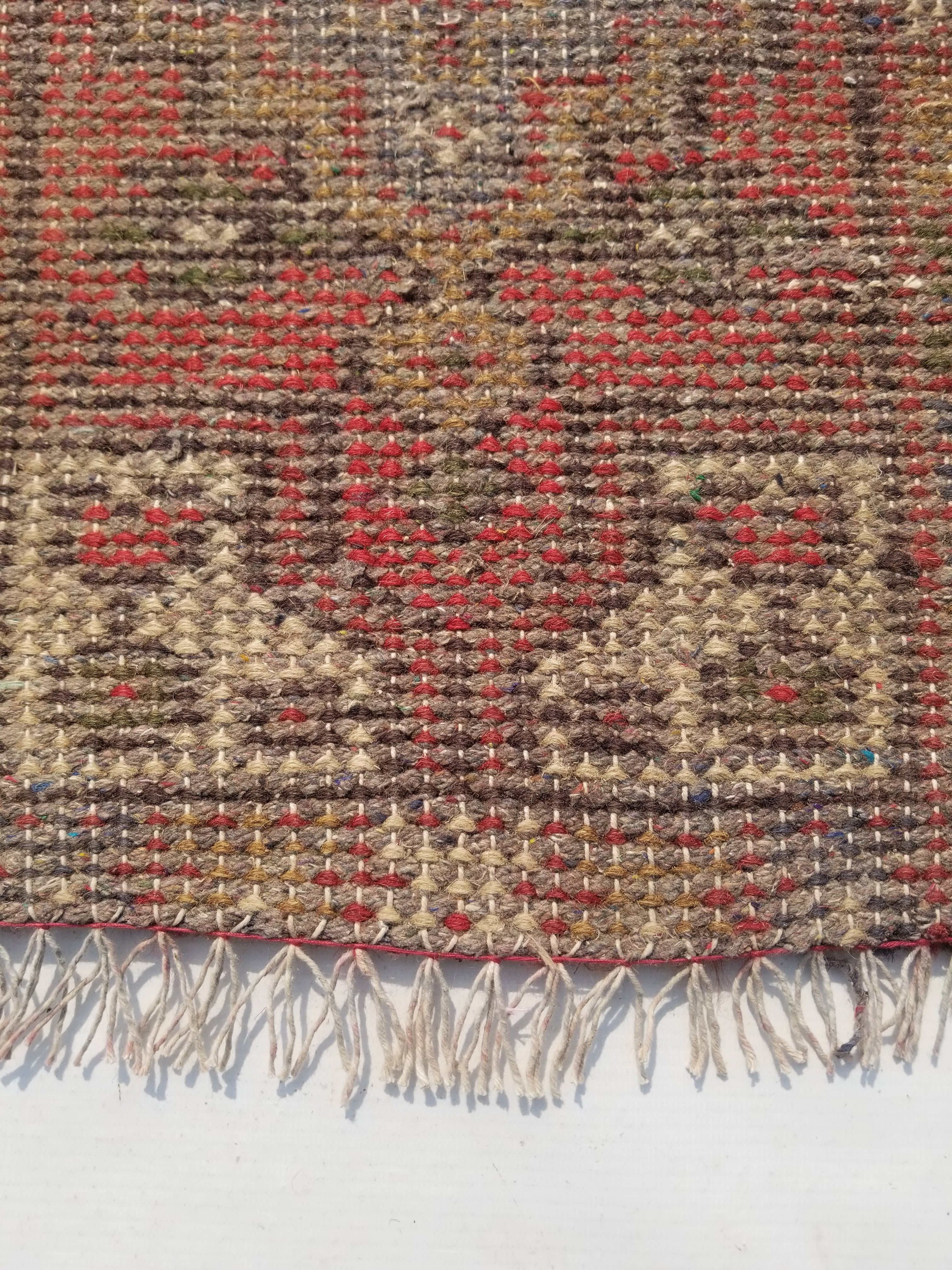Antique Traditional Handmade Oriental Wool Multicolor Rug 51x38cm