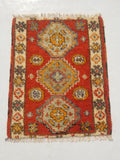 Antique Traditional Handmade Oriental Wool Multicolor Rug 51x38cm