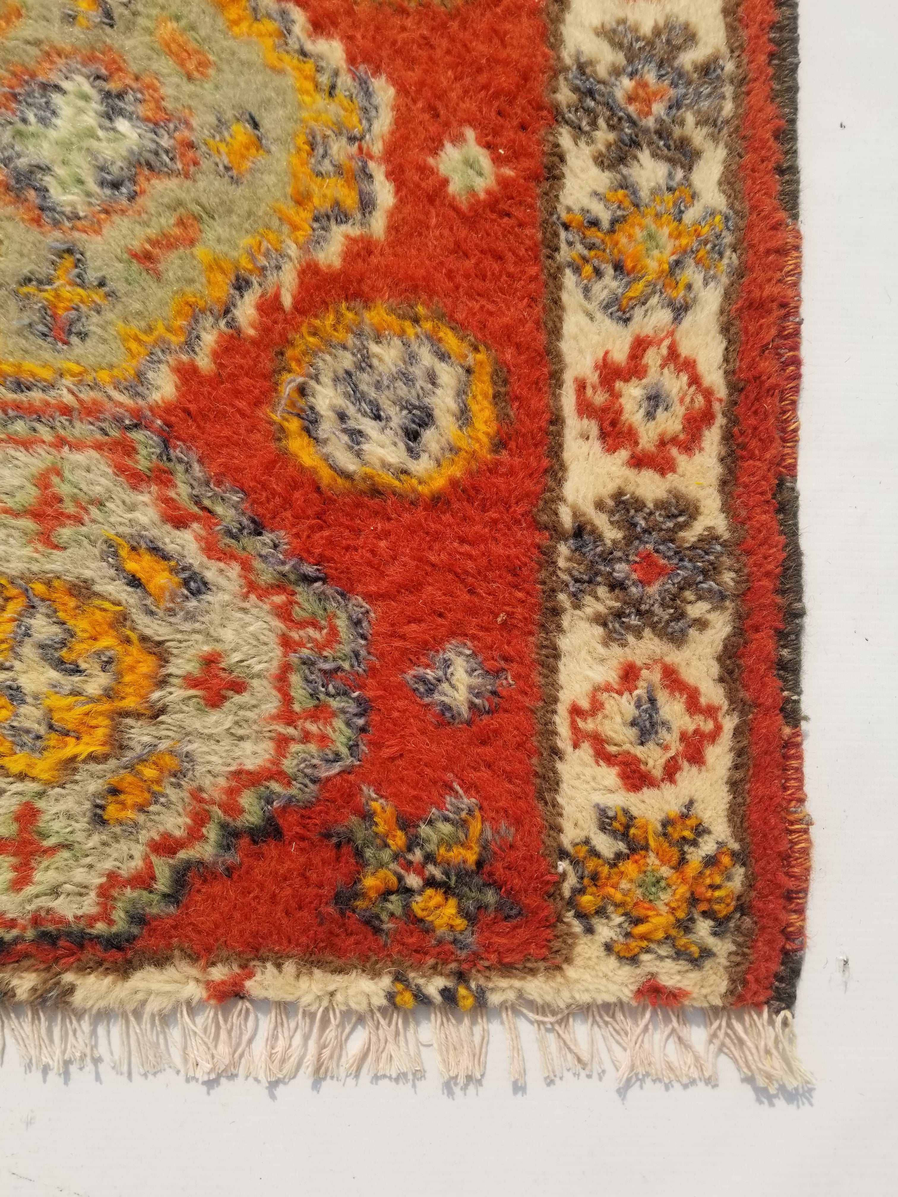 Antique Traditional Handmade Oriental Wool Multicolor Rug 51x38cm