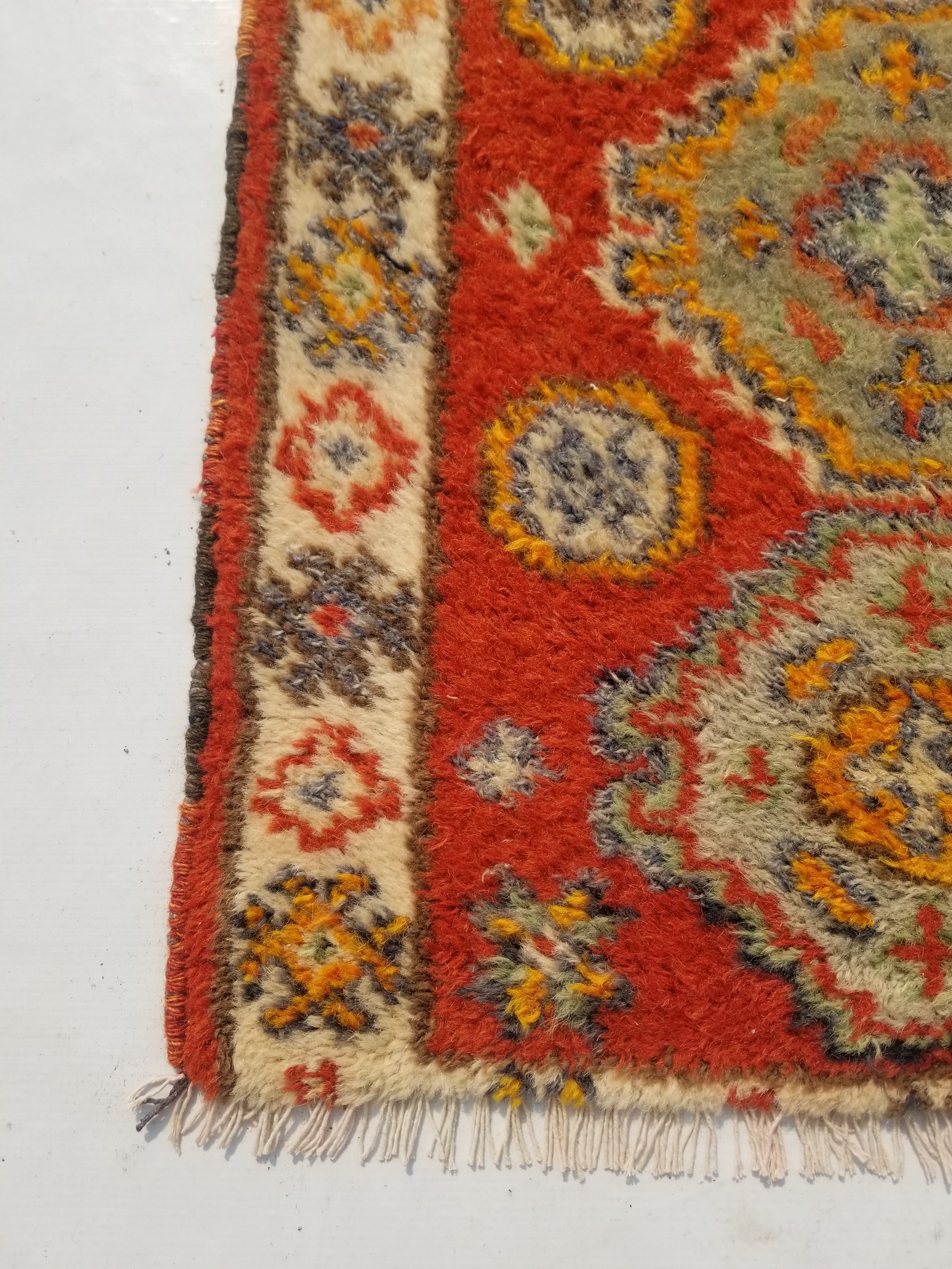 Antique Traditional Handmade Oriental Wool Multicolor Rug 51x38cm