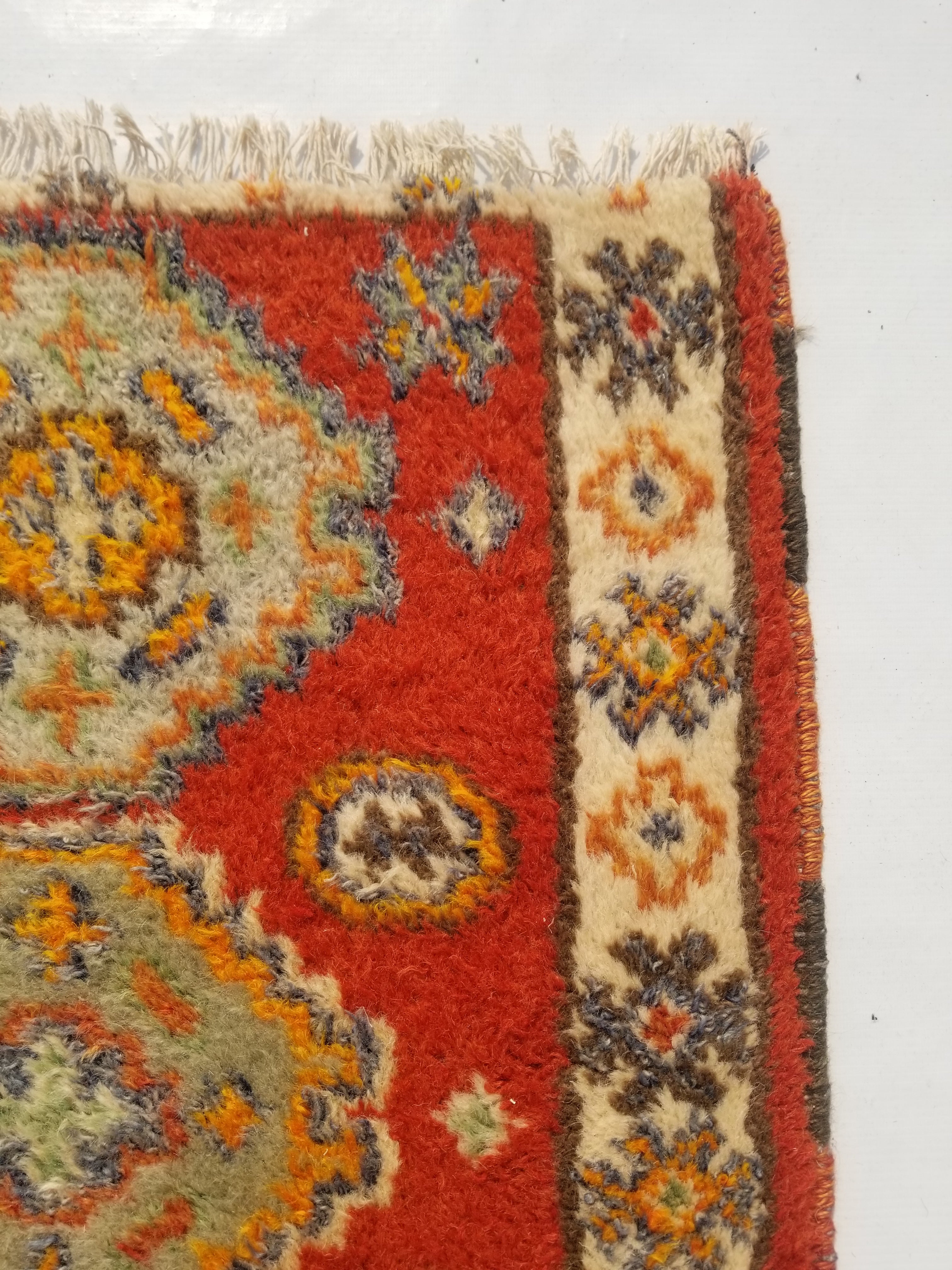 Antique Traditional Handmade Oriental Wool Multicolor Rug 51x38cm
