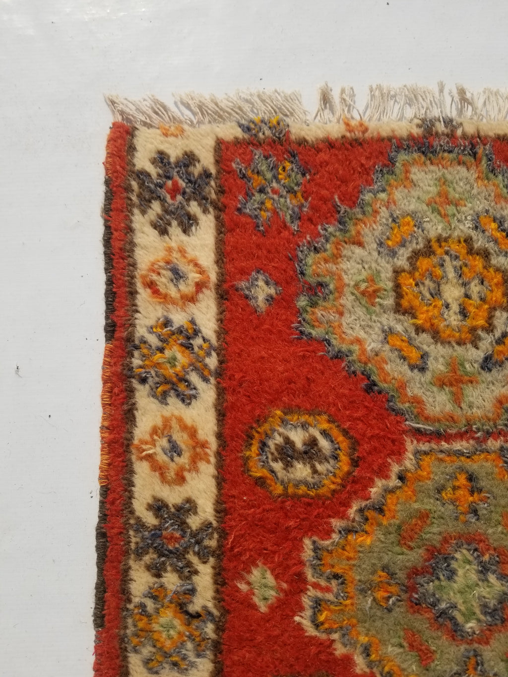 Antique Traditional Handmade Oriental Wool Multicolor Rug 51x38cm