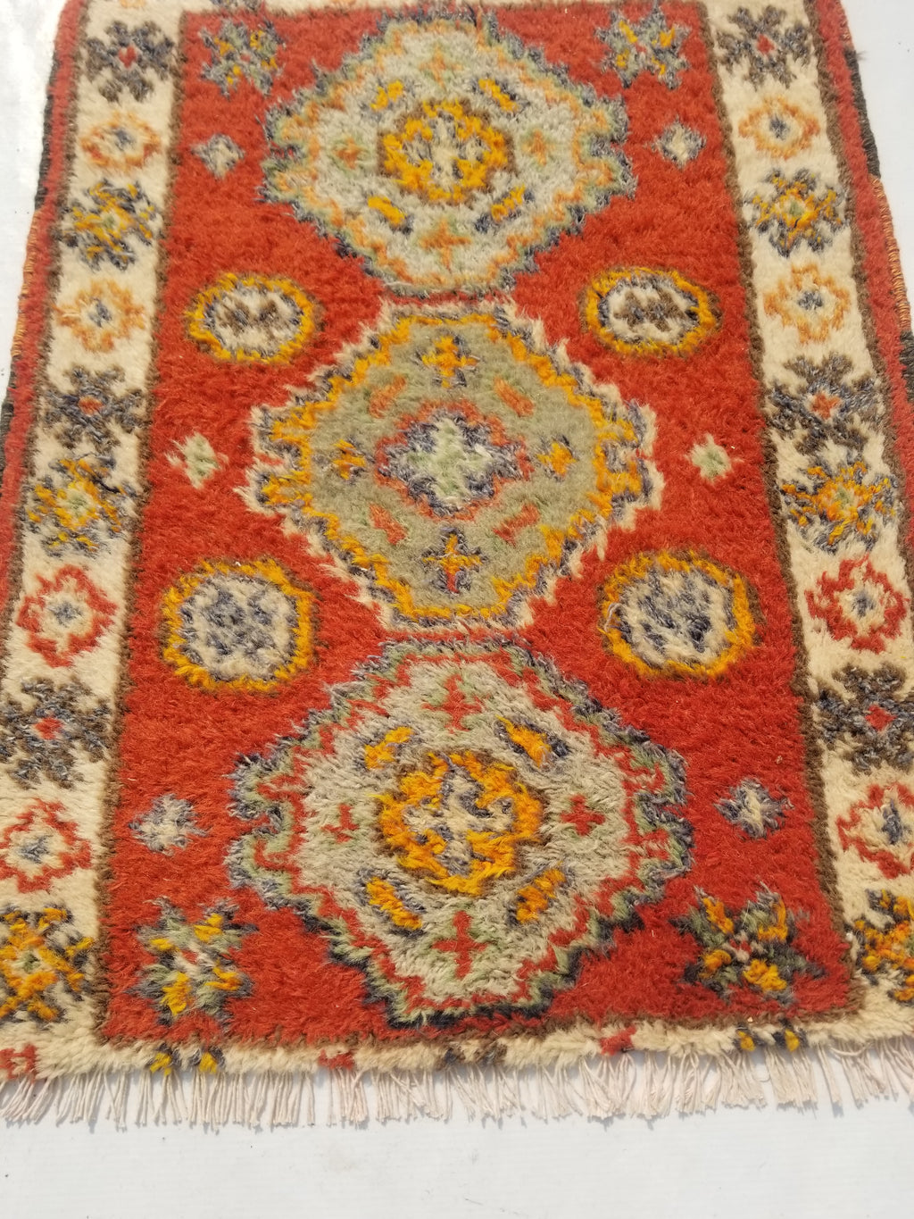Antique Traditional Handmade Oriental Wool Multicolor Rug 51x38cm