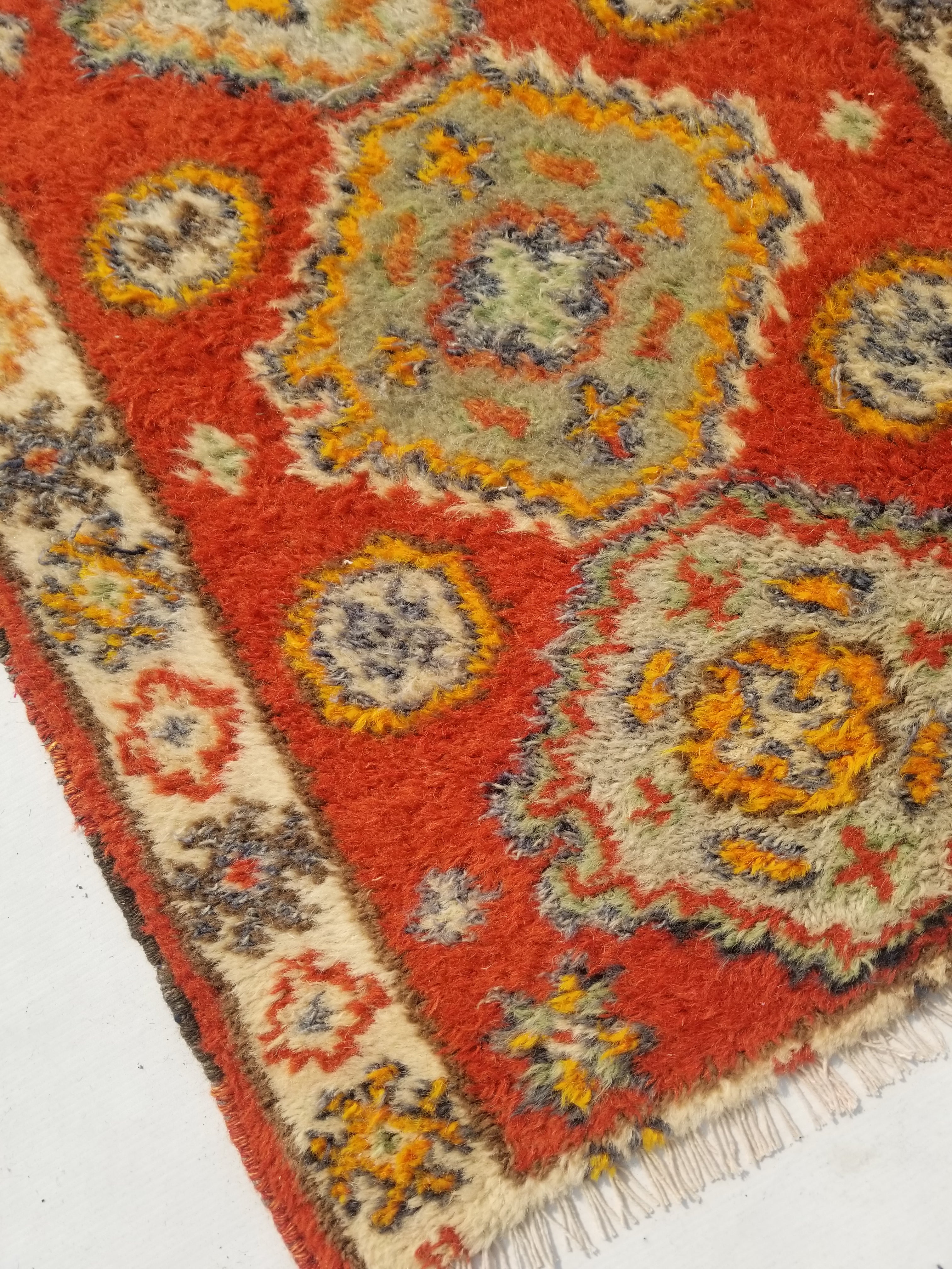 Antique Traditional Handmade Oriental Wool Multicolor Rug 51x38cm