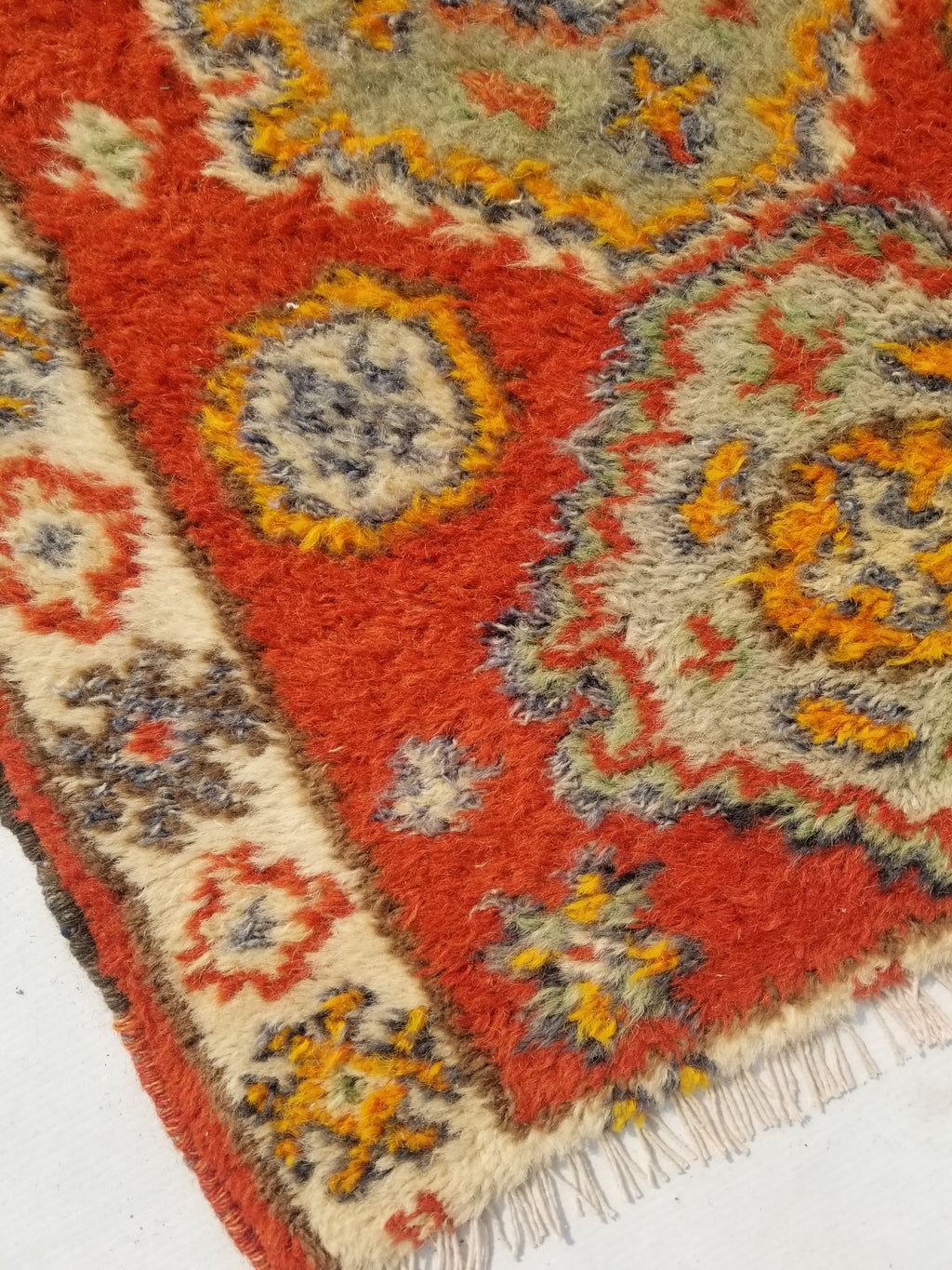 Antique Traditional Handmade Oriental Wool Multicolor Rug 51x38cm