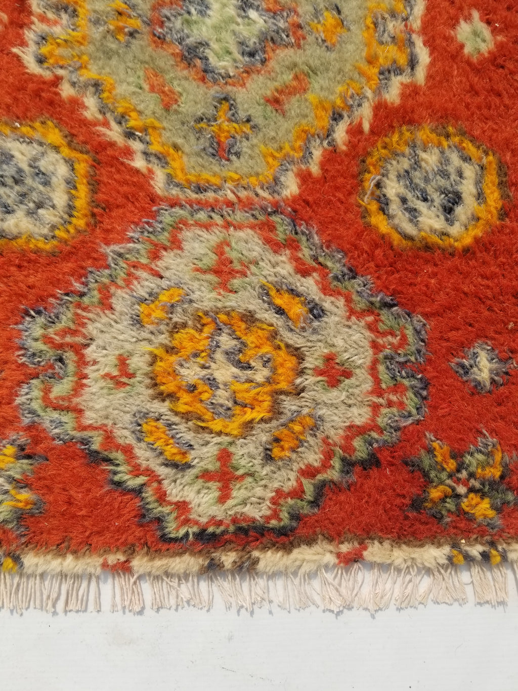 Antique Traditional Handmade Oriental Wool Multicolor Rug 51x38cm