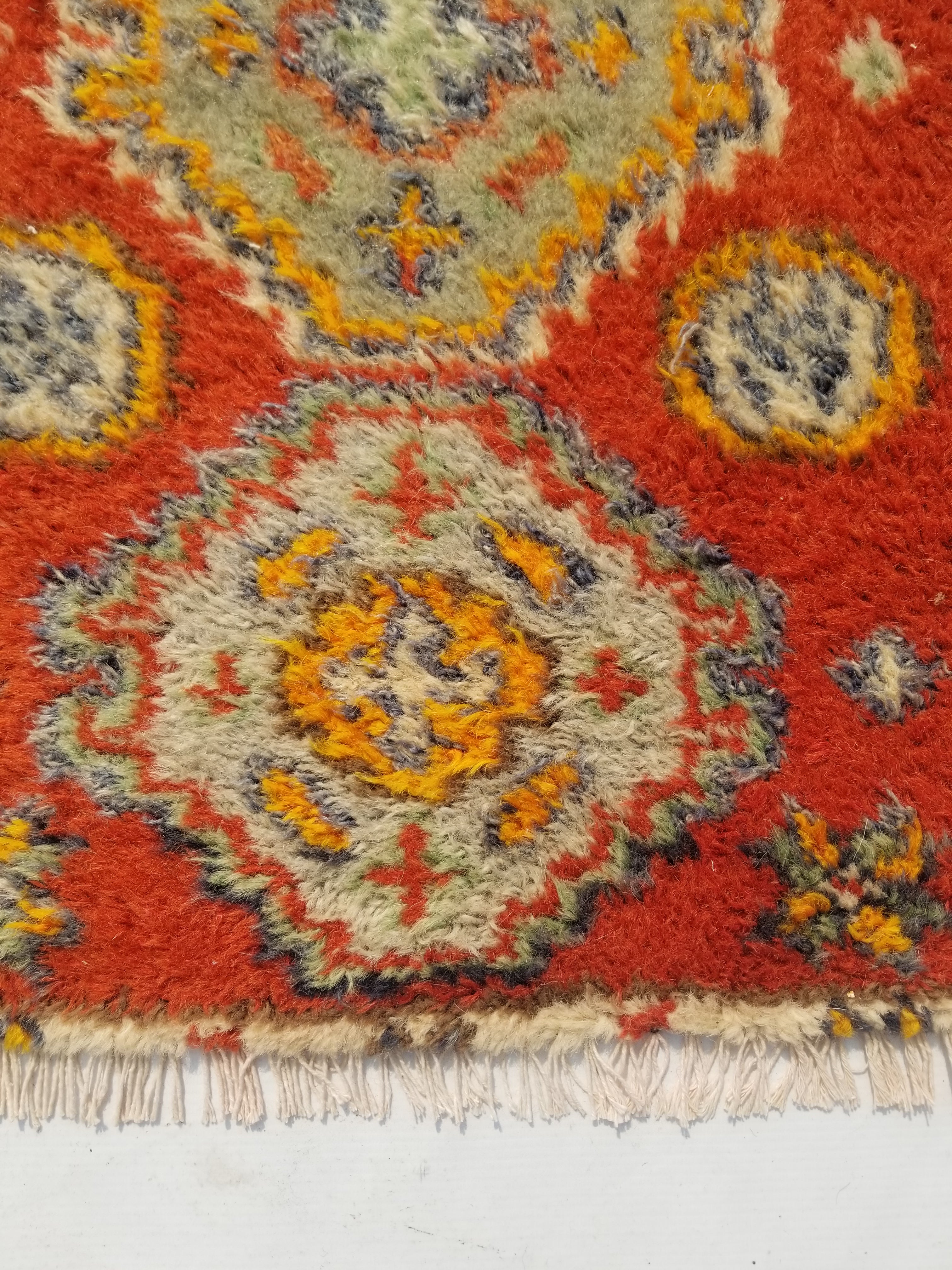 Antique Traditional Handmade Oriental Wool Multicolor Rug 51x38cm