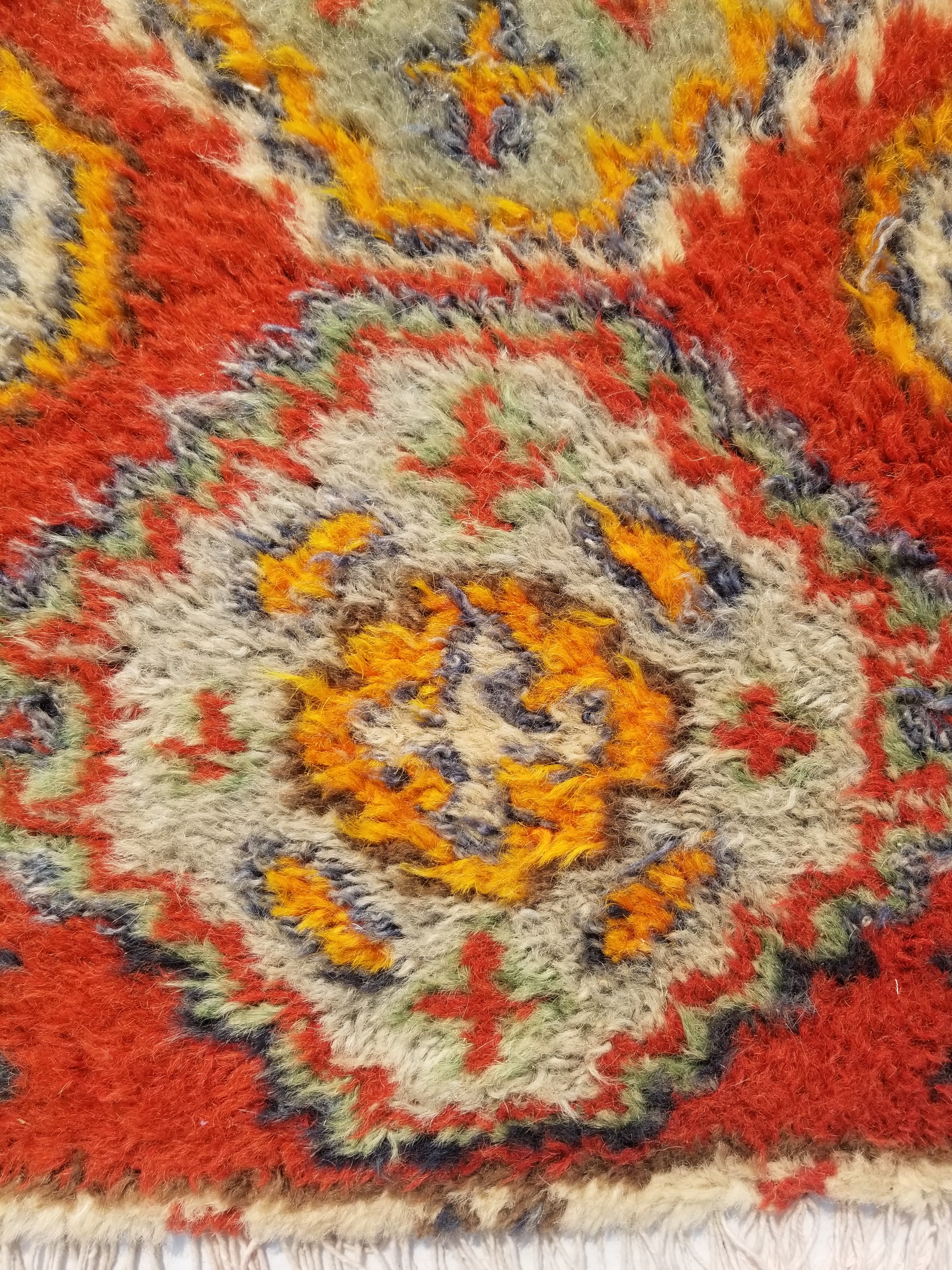 Antique Traditional Handmade Oriental Wool Multicolor Rug 51x38cm