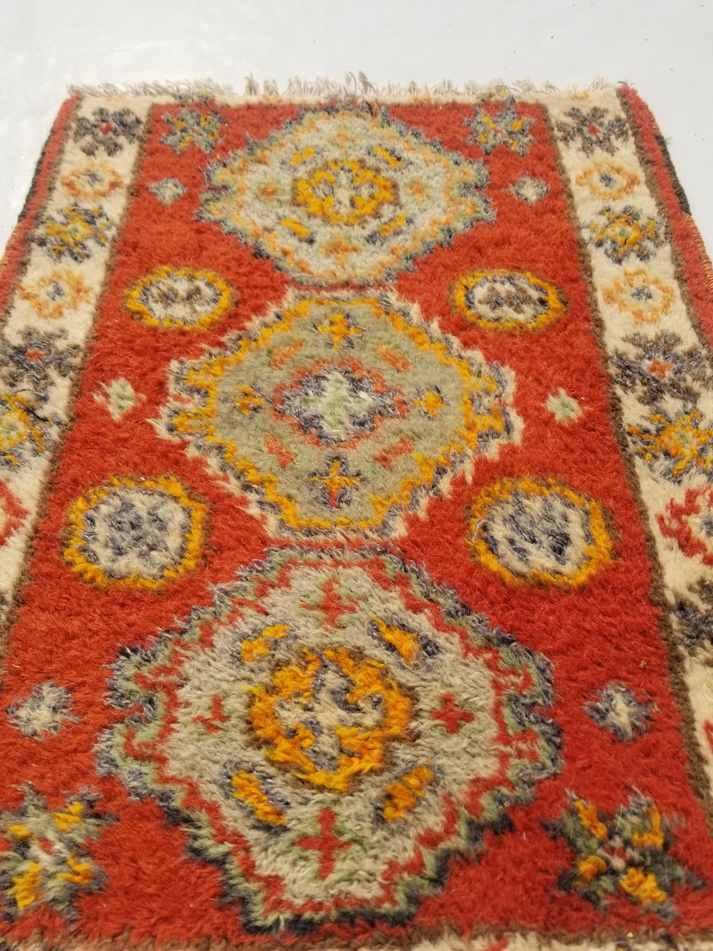 Antique Traditional Handmade Oriental Wool Multicolor Rug 51x38cm