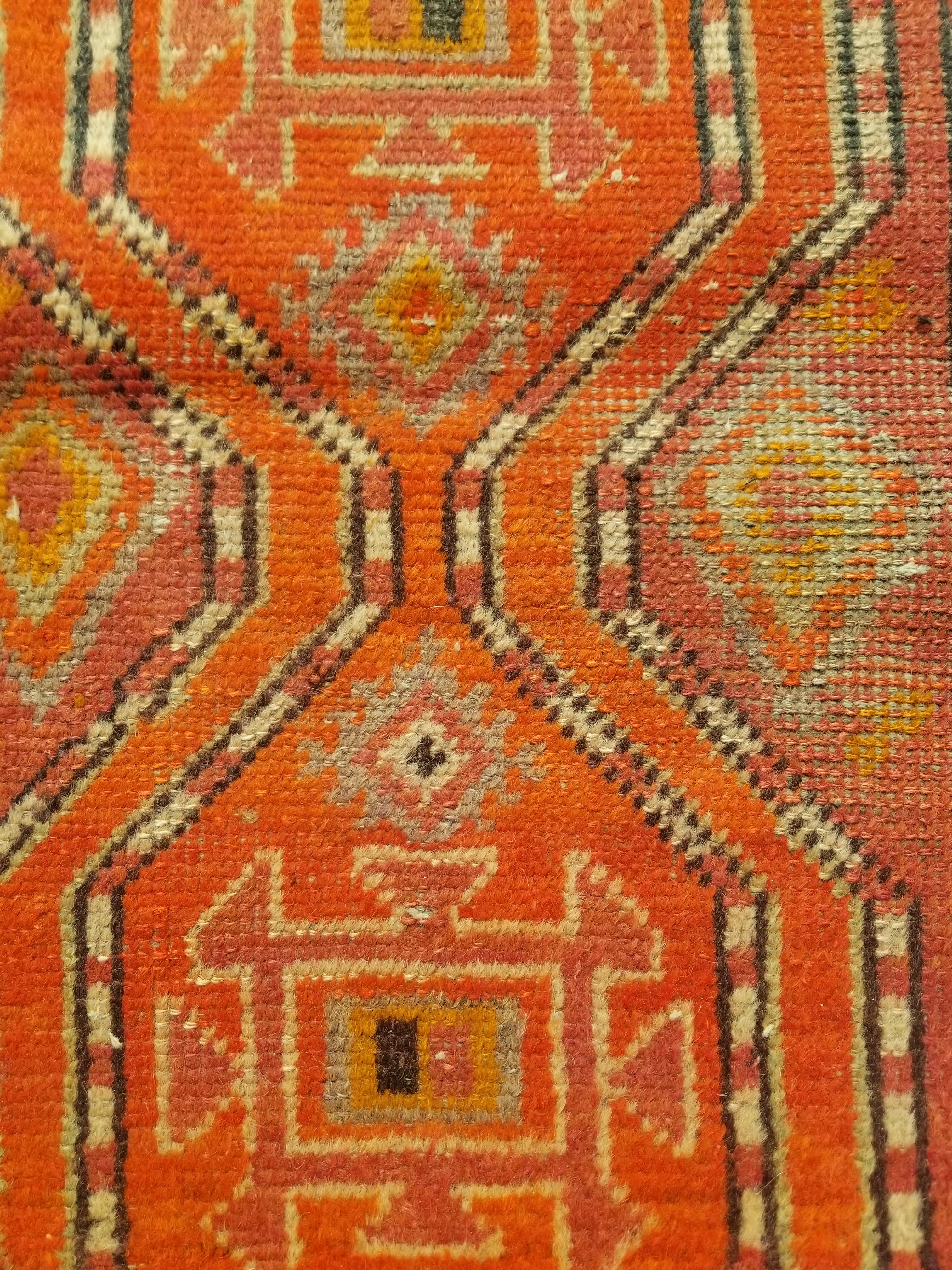 Antique Traditional Handmade Turkish Wool Multicolor Rug 88x54cm