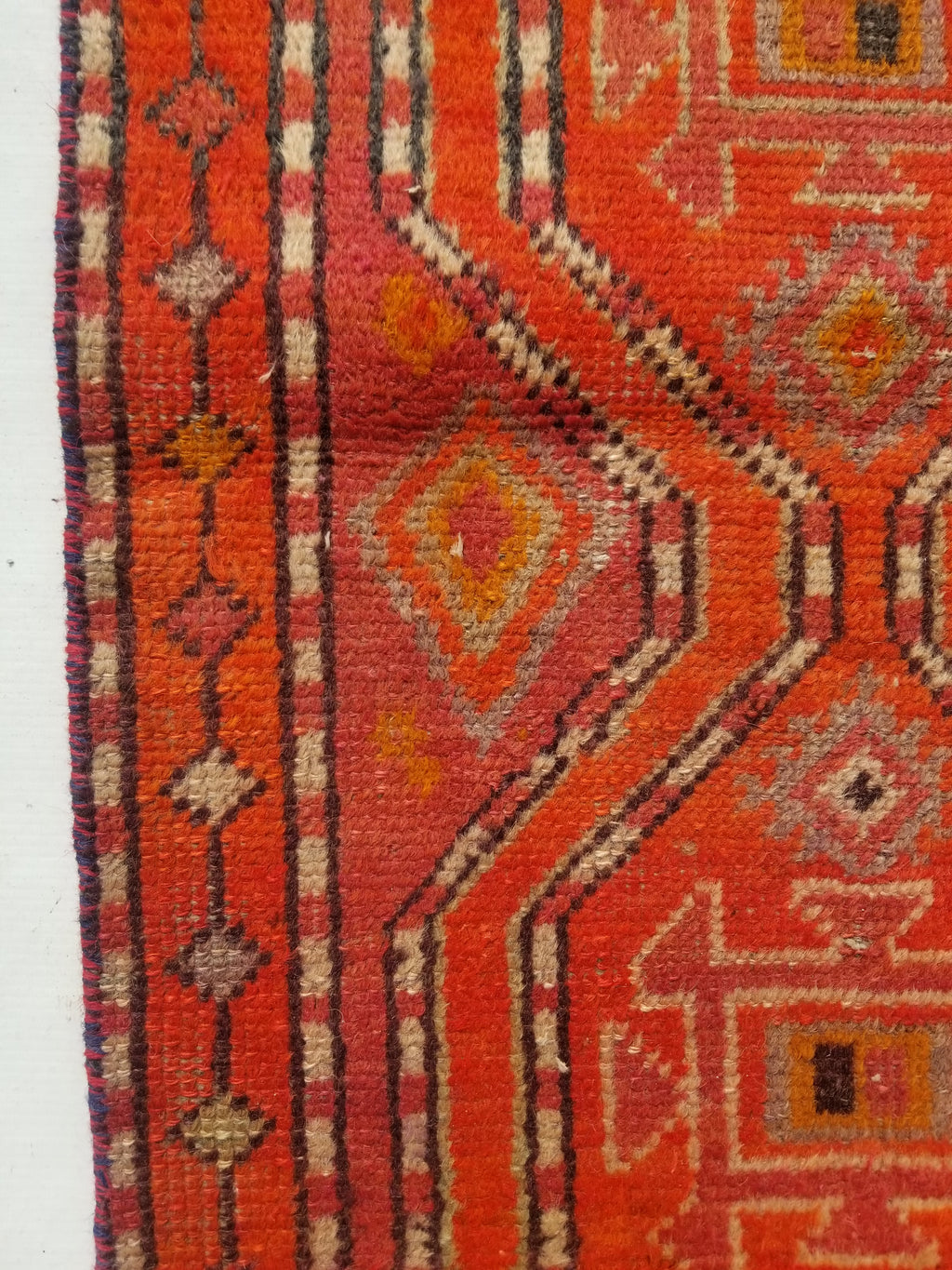 Antique Traditional Handmade Turkish Wool Multicolor Rug 88x54cm