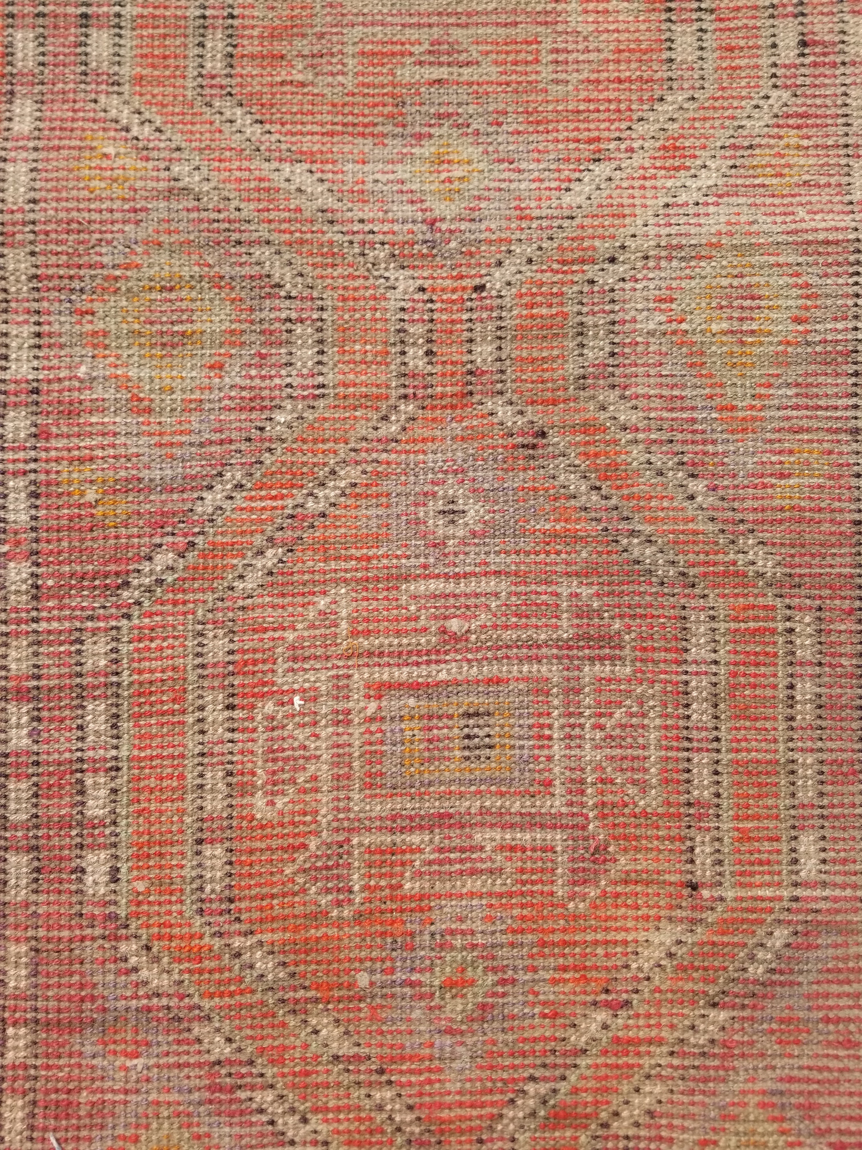 Antique Traditional Handmade Turkish Wool Multicolor Rug 88x54cm