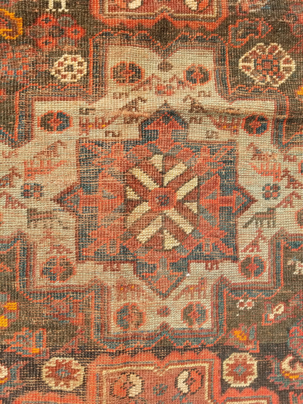 Distressed Antique Traditional Handmade Zanjan Wool Multicolor Rug 174x131cm