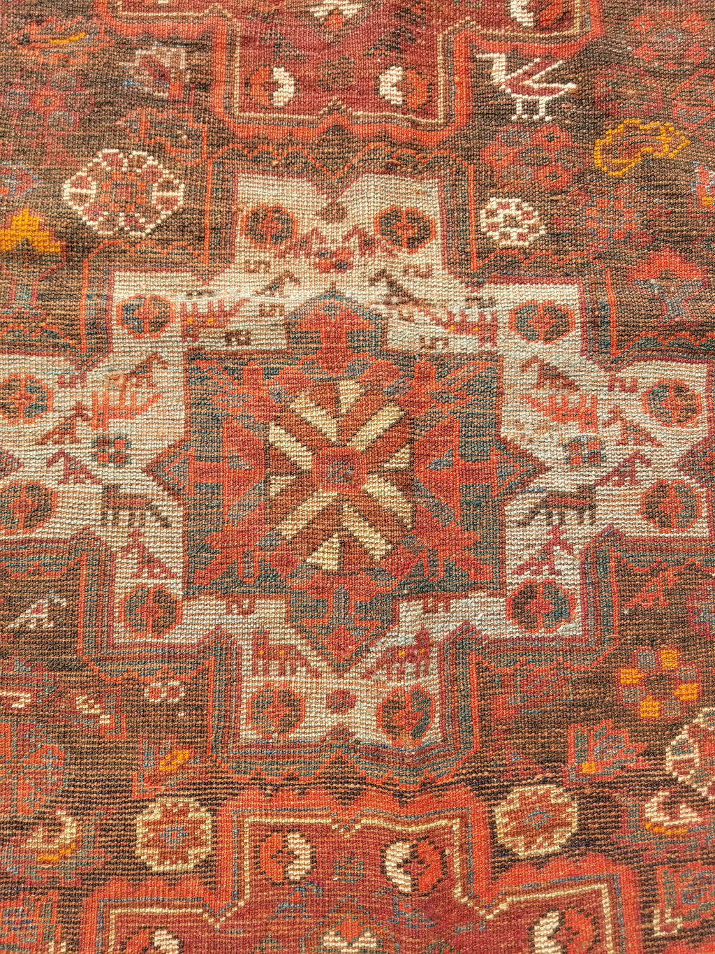 Distressed Antique Traditional Handmade Zanjan Wool Multicolor Rug 174x131cm