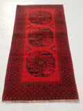 Antique Traditional Handmade Afghan Wool Multicolor Rug 187x101cm