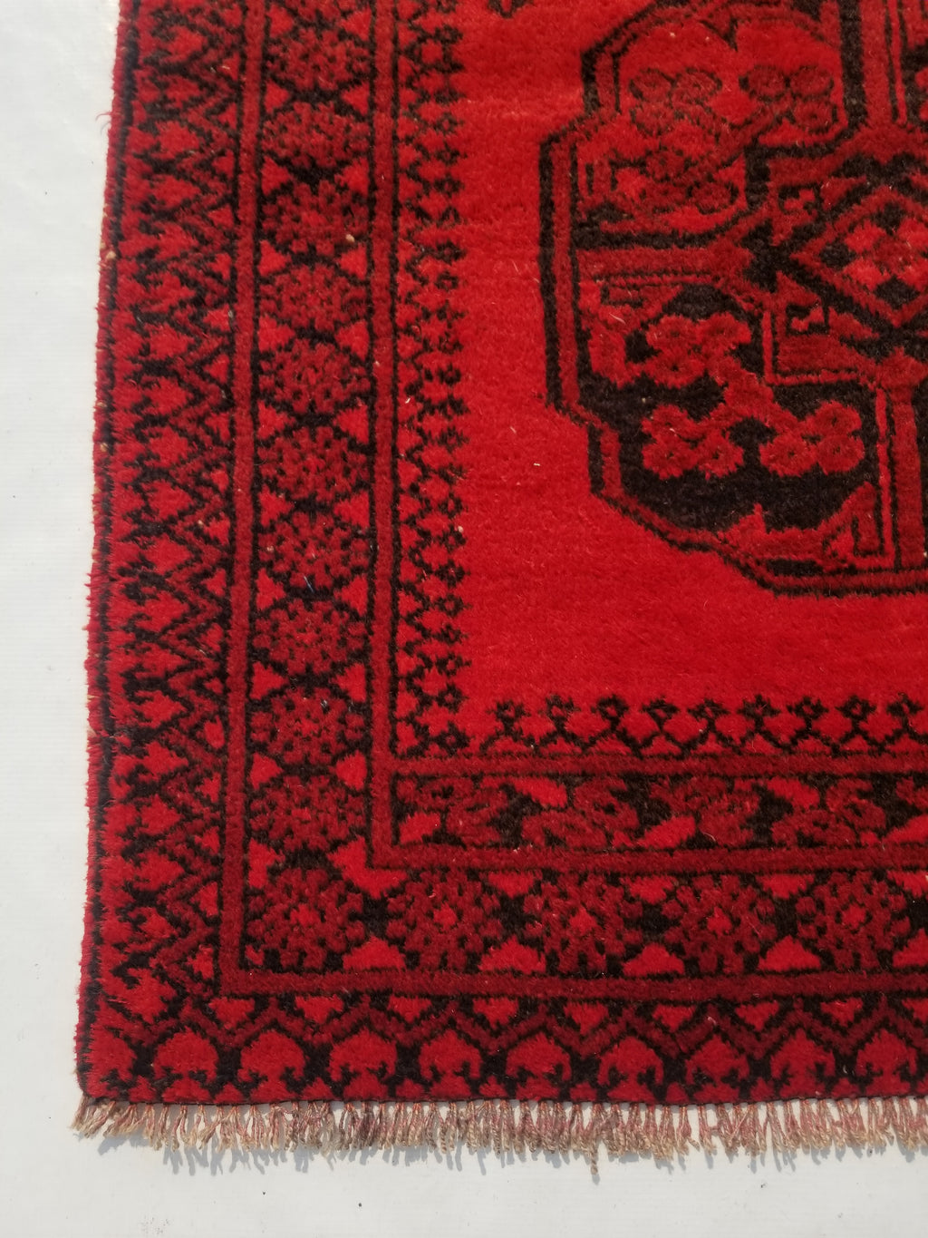 Antique Traditional Handmade Afghan Wool Multicolor Rug 187x101cm